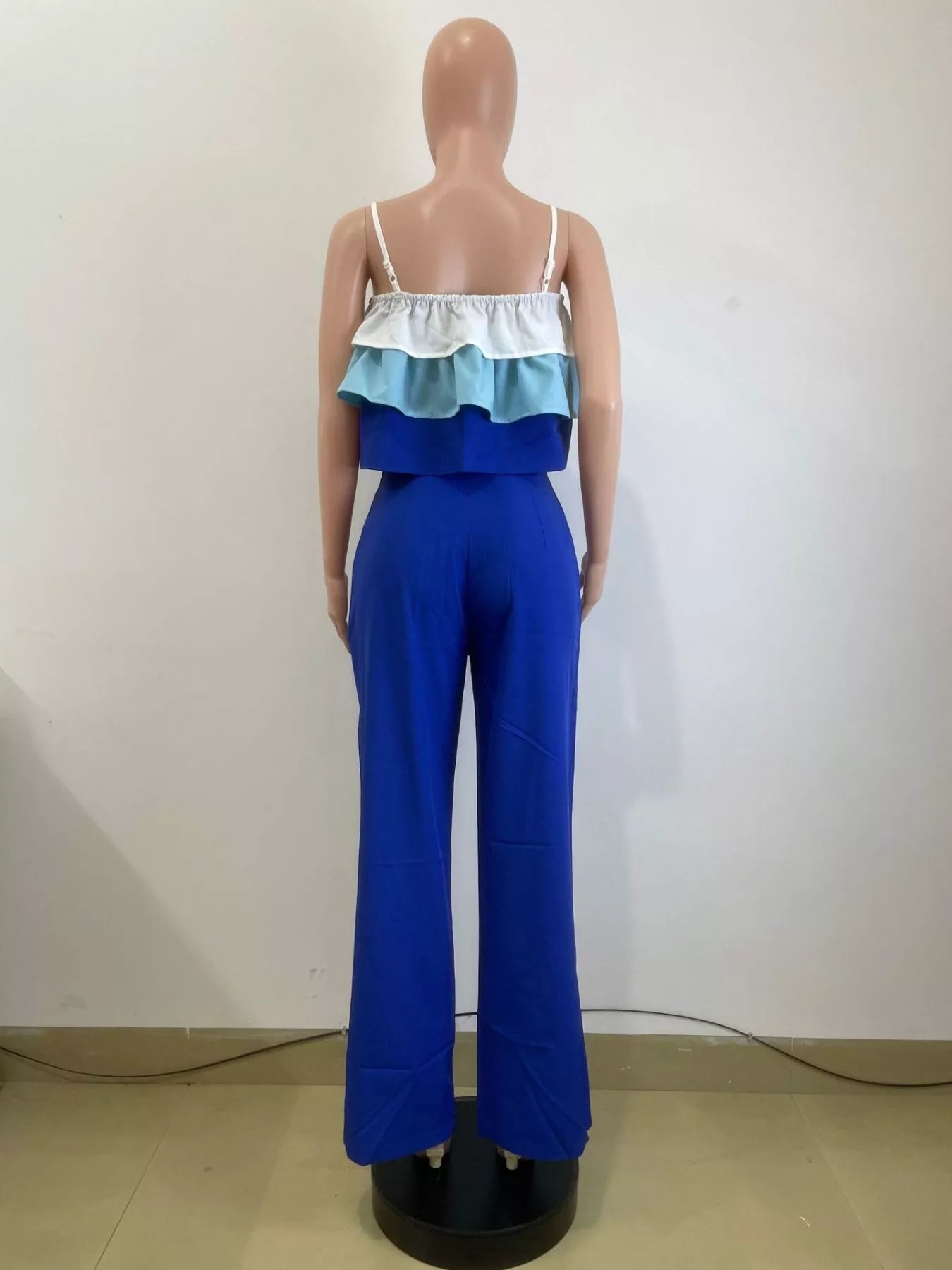 Layered Ruffle Crop Top and Pants Set designed for comfort and style at Lookzlike