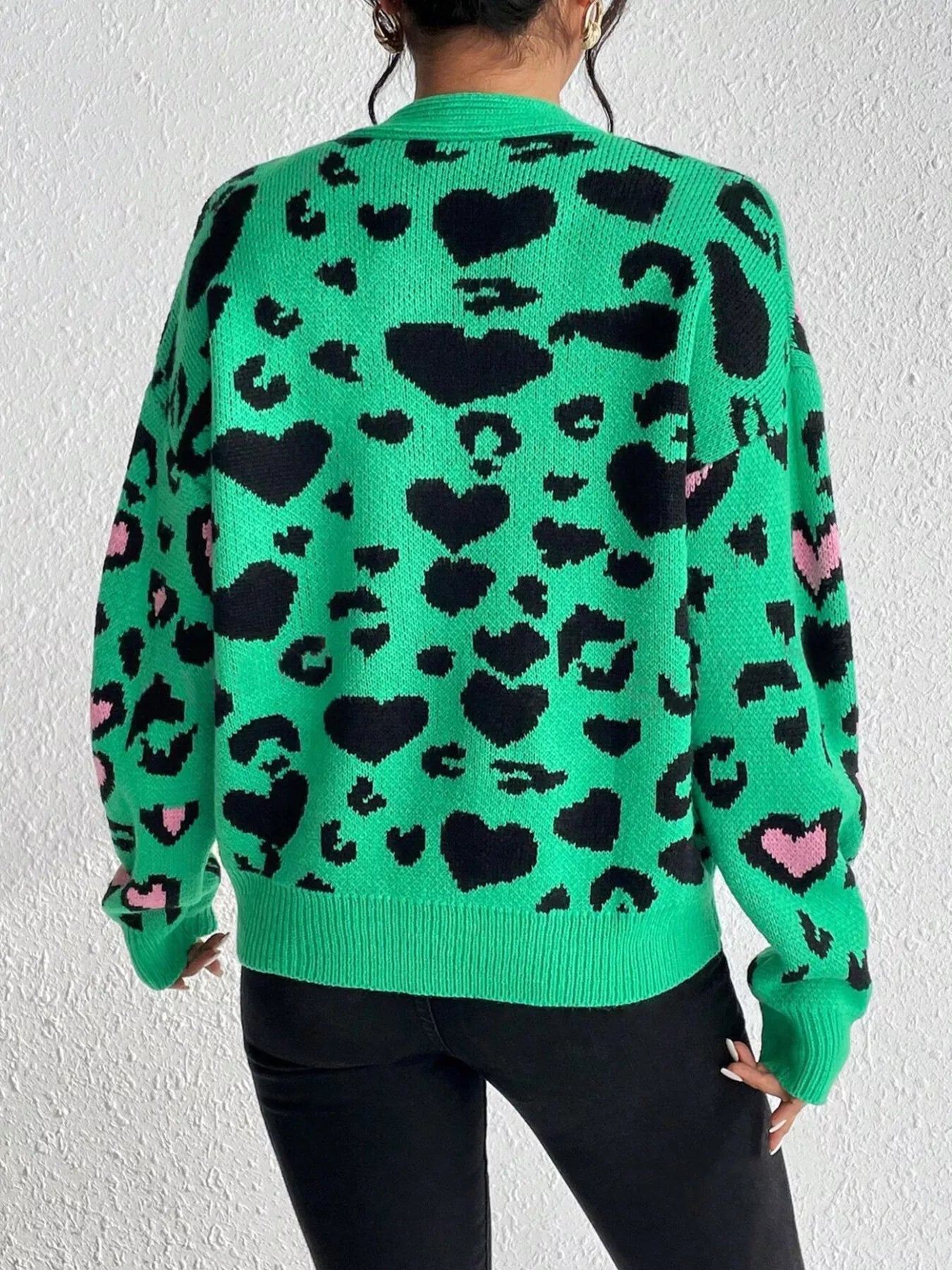 Leopard Button Front Cardigan designed for comfort and style at Lookzlike