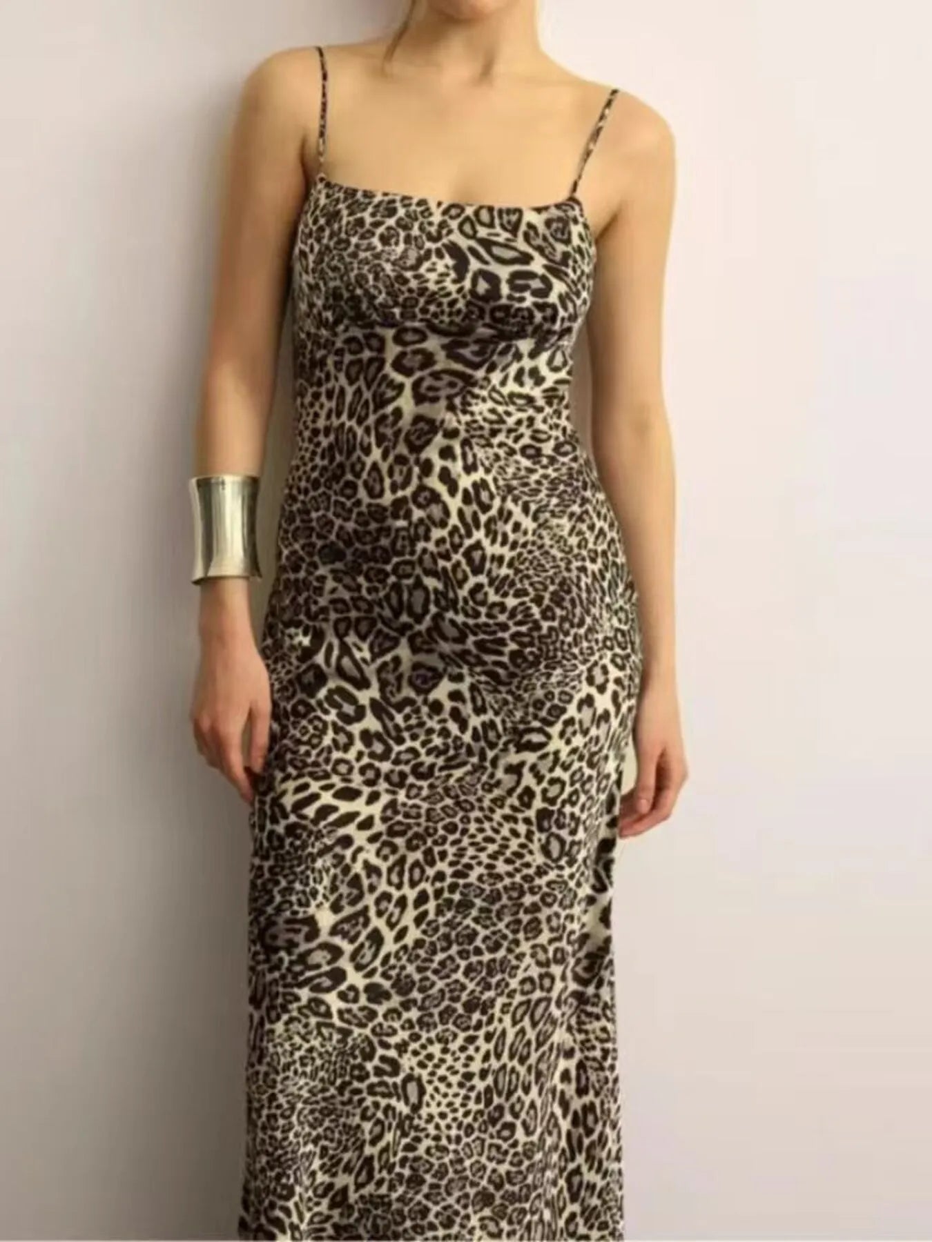 Leopard Print Cami Maxi Dress - Lookzlike