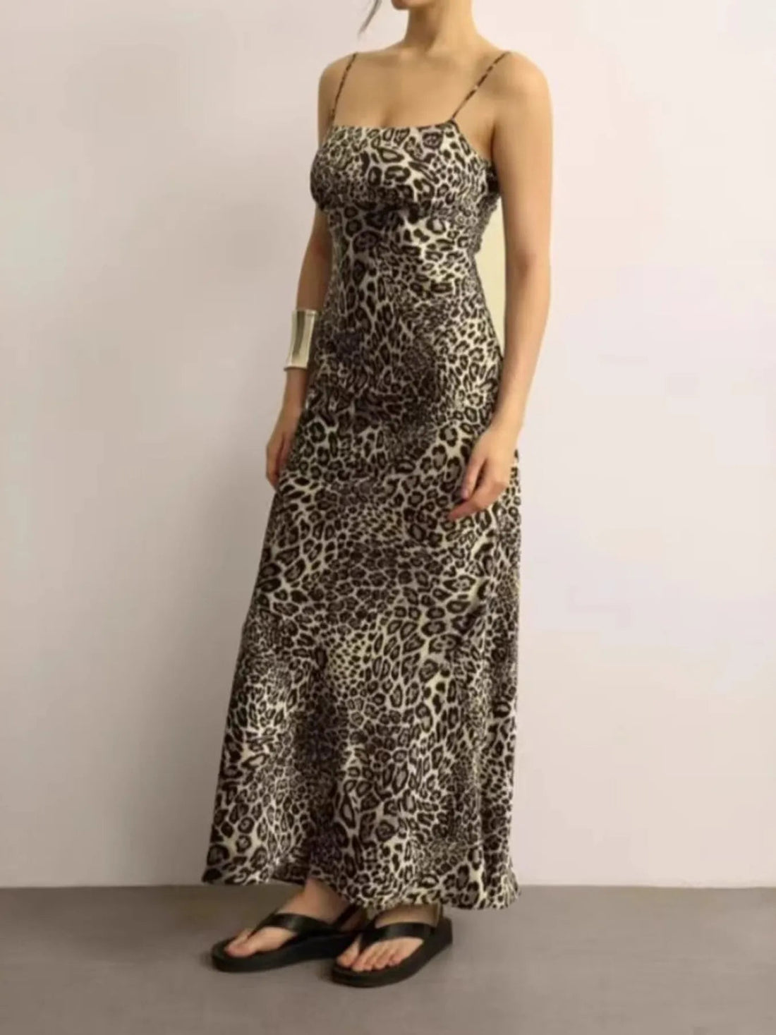 Leopard Print Cami Maxi Dress - Lookzlike