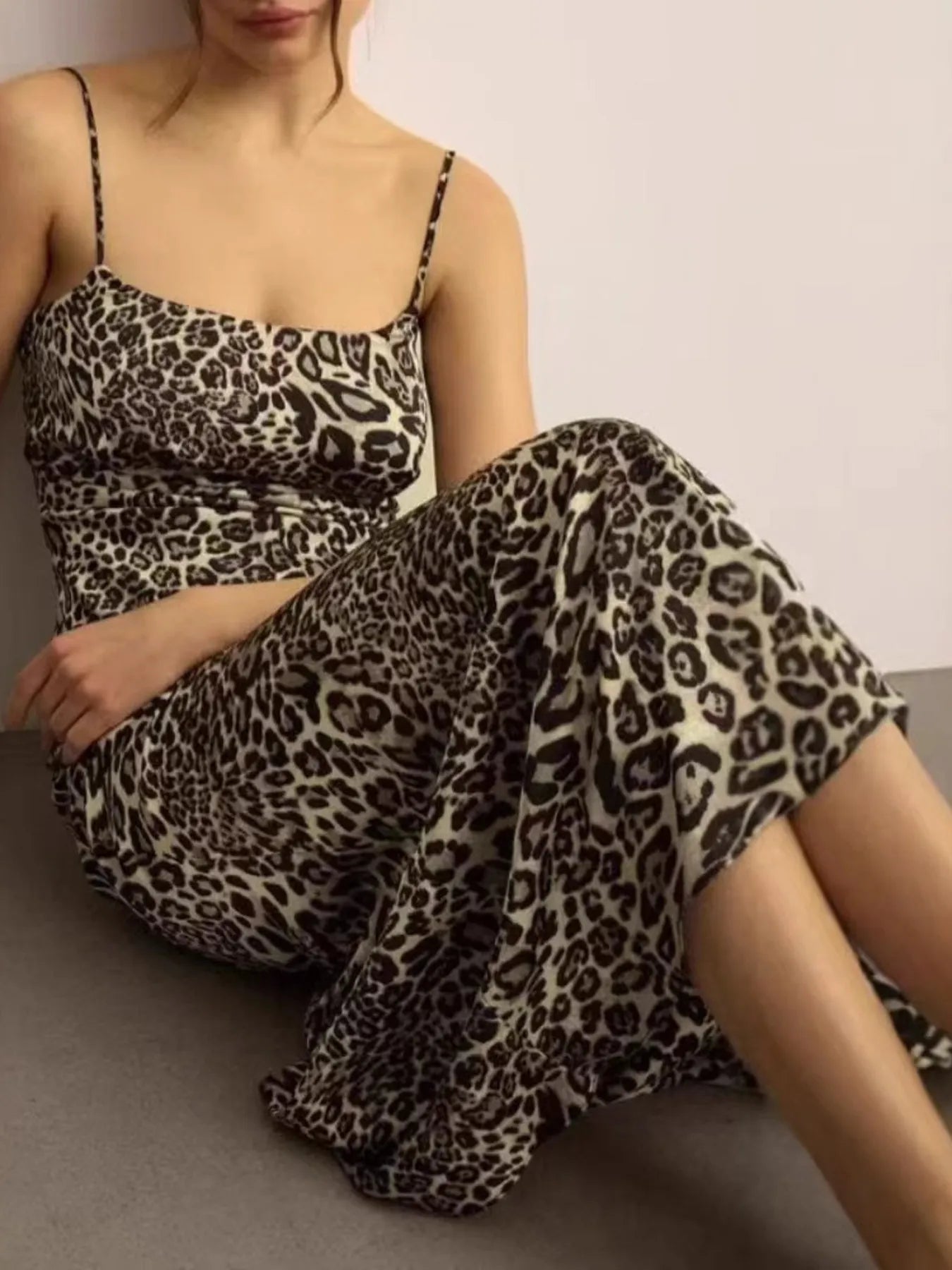 Leopard Print Cami Maxi Dress - Lookzlike