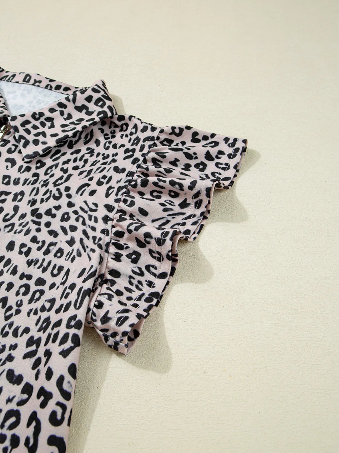 Leopard Print Cap Sleeve Top and Shorts Summer Set - Lookzlike