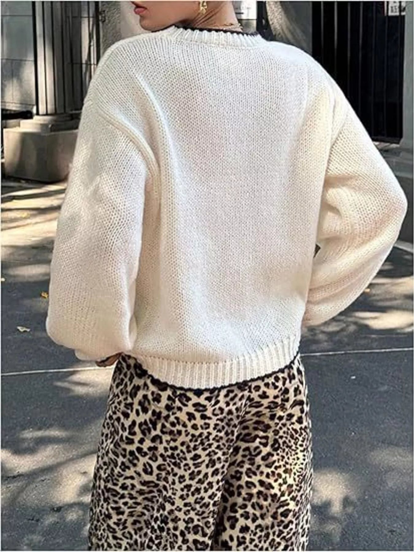 Lobster Round Neck Dropped Shoulder Sweater designed for comfort and style at Lookzlike