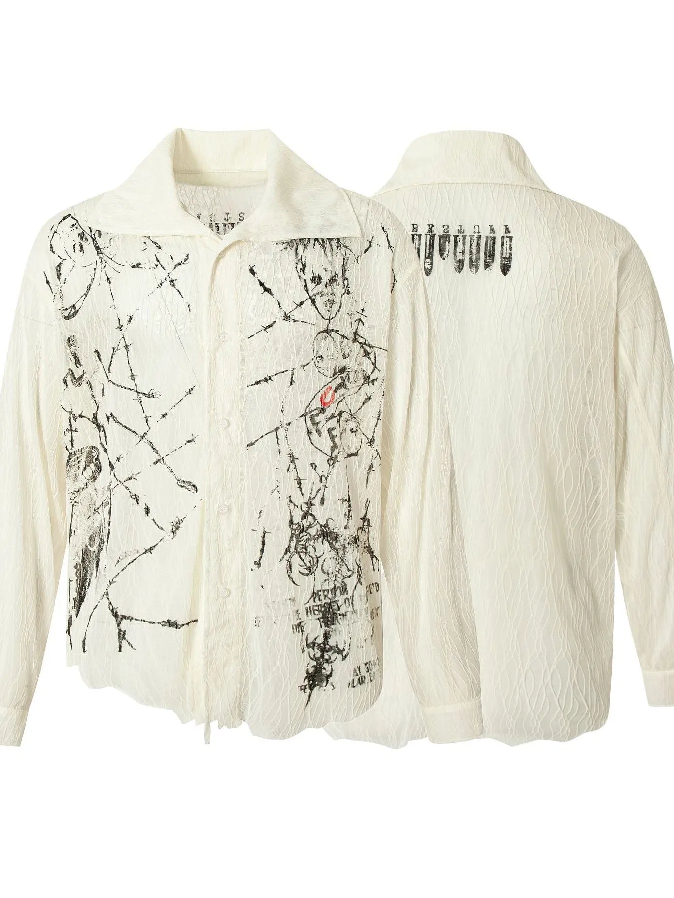 Men's Abstract Print Button-Up Shirt - Lookzlike