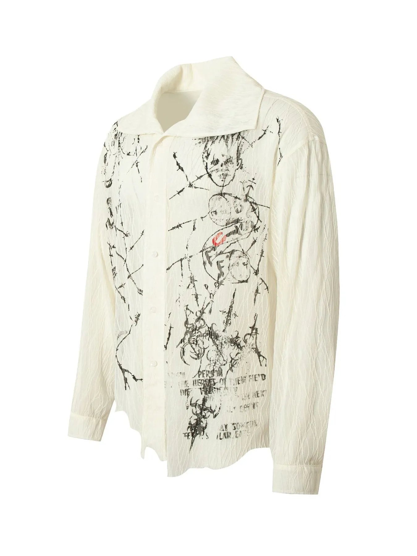 Men's Abstract Print Button-Up Shirt - Lookzlike