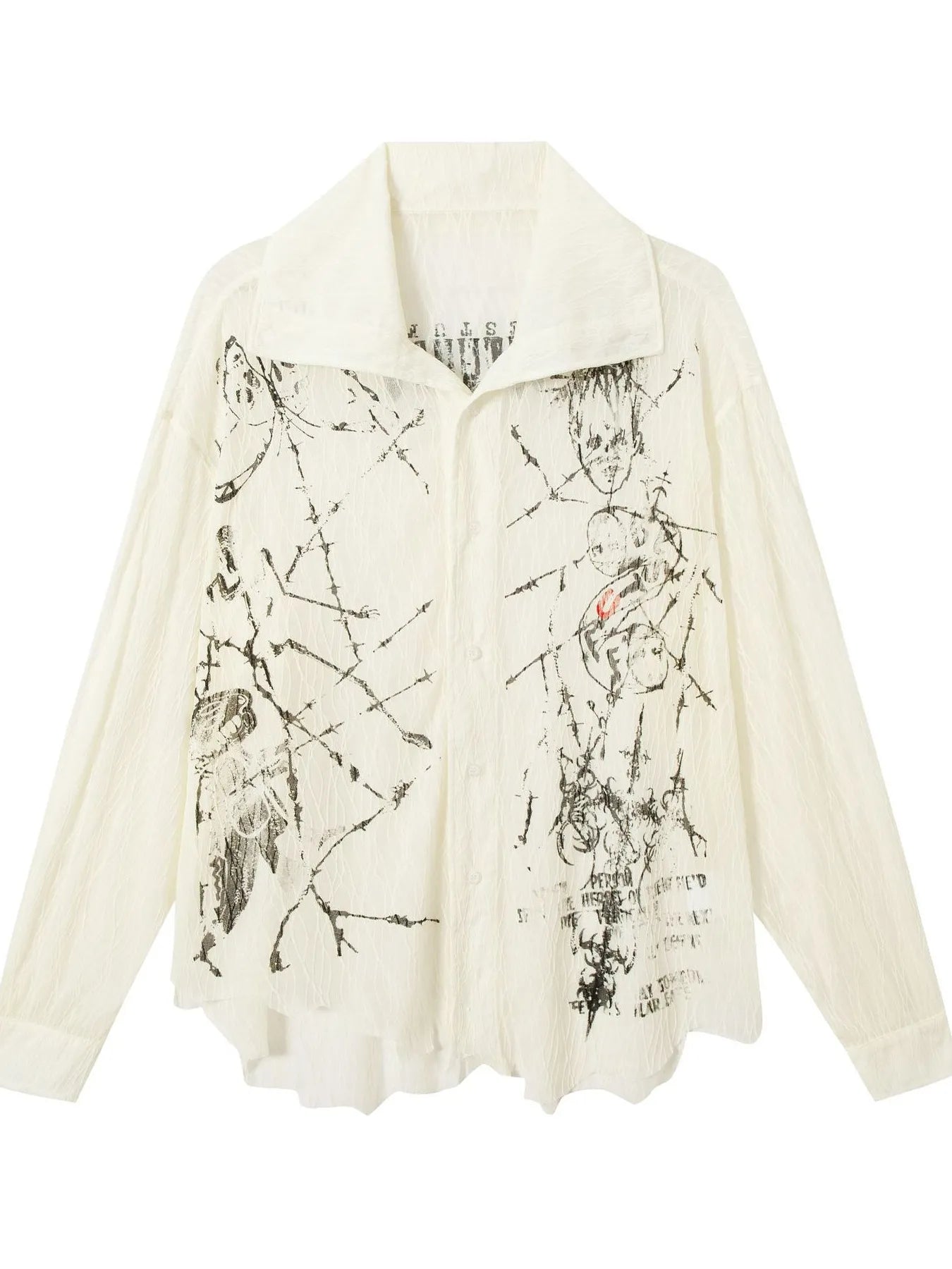Men's Abstract Print Button-Up Shirt - Lookzlike