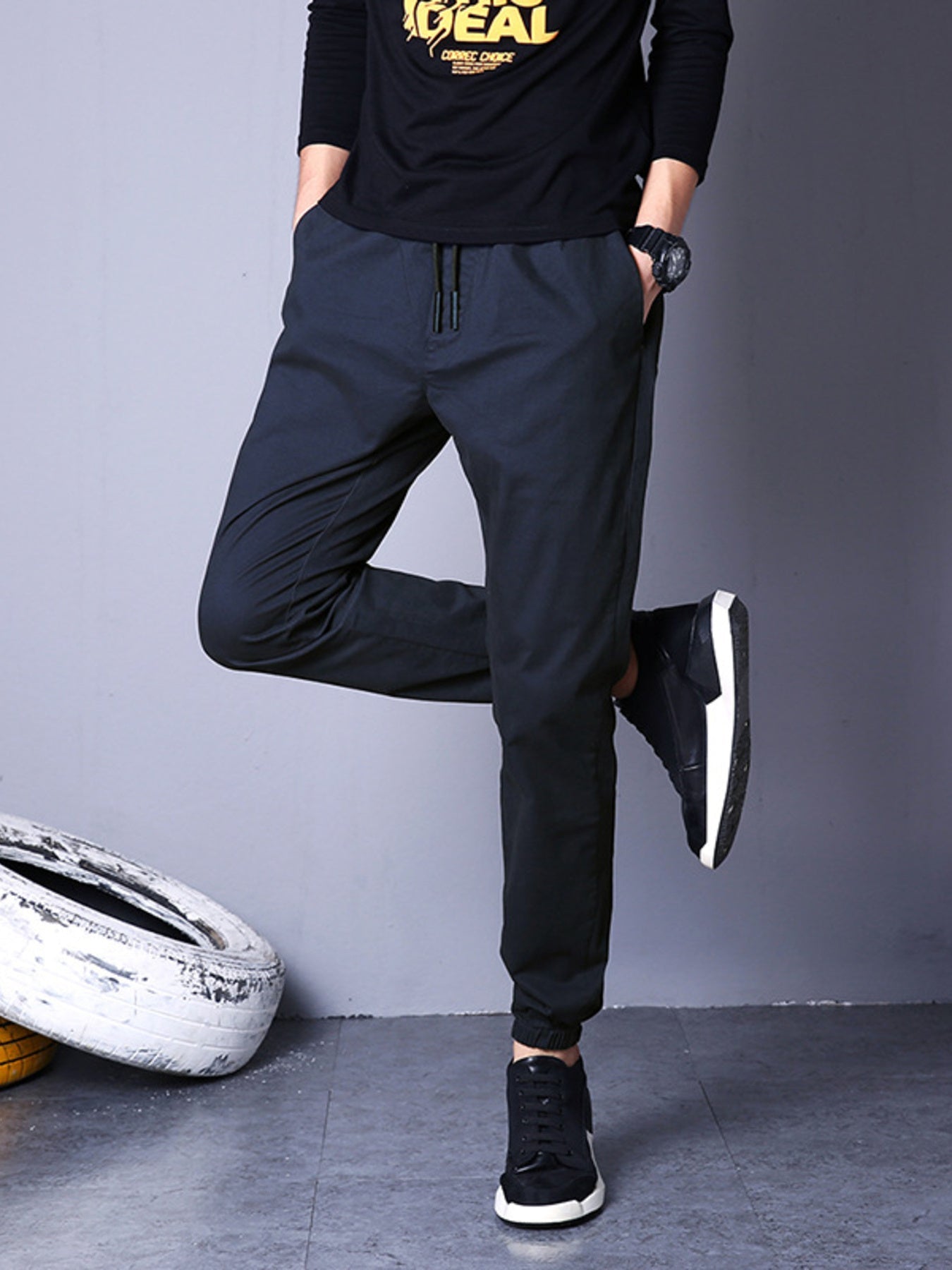 Men's Casual Drawstring Joggers designed for comfort and style at Lookzlike
