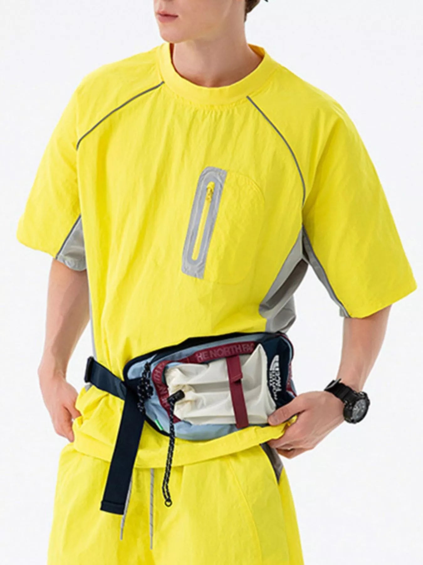 Men's Contrast Round Neck Half Sleeve Active T-Shirt designed for comfort and style at Lookzlike