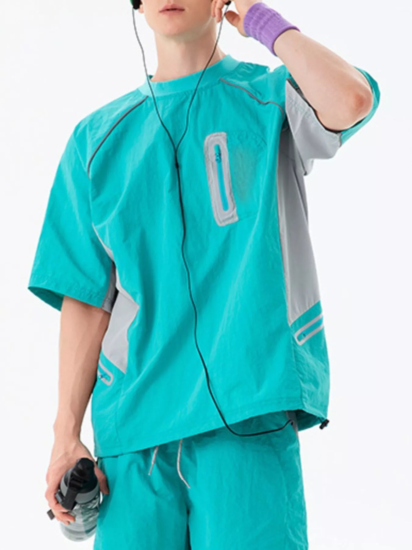Men's Contrast Round Neck Half Sleeve Active T-Shirt designed for comfort and style at Lookzlike