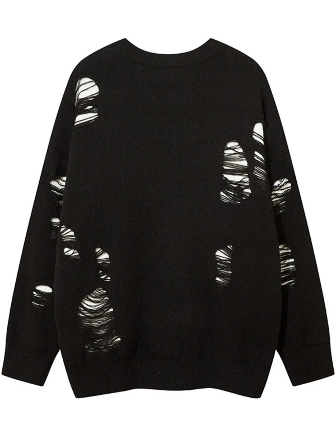 Men's Distressed Letter Round Neck Sweater designed for comfort and style at Lookzlike