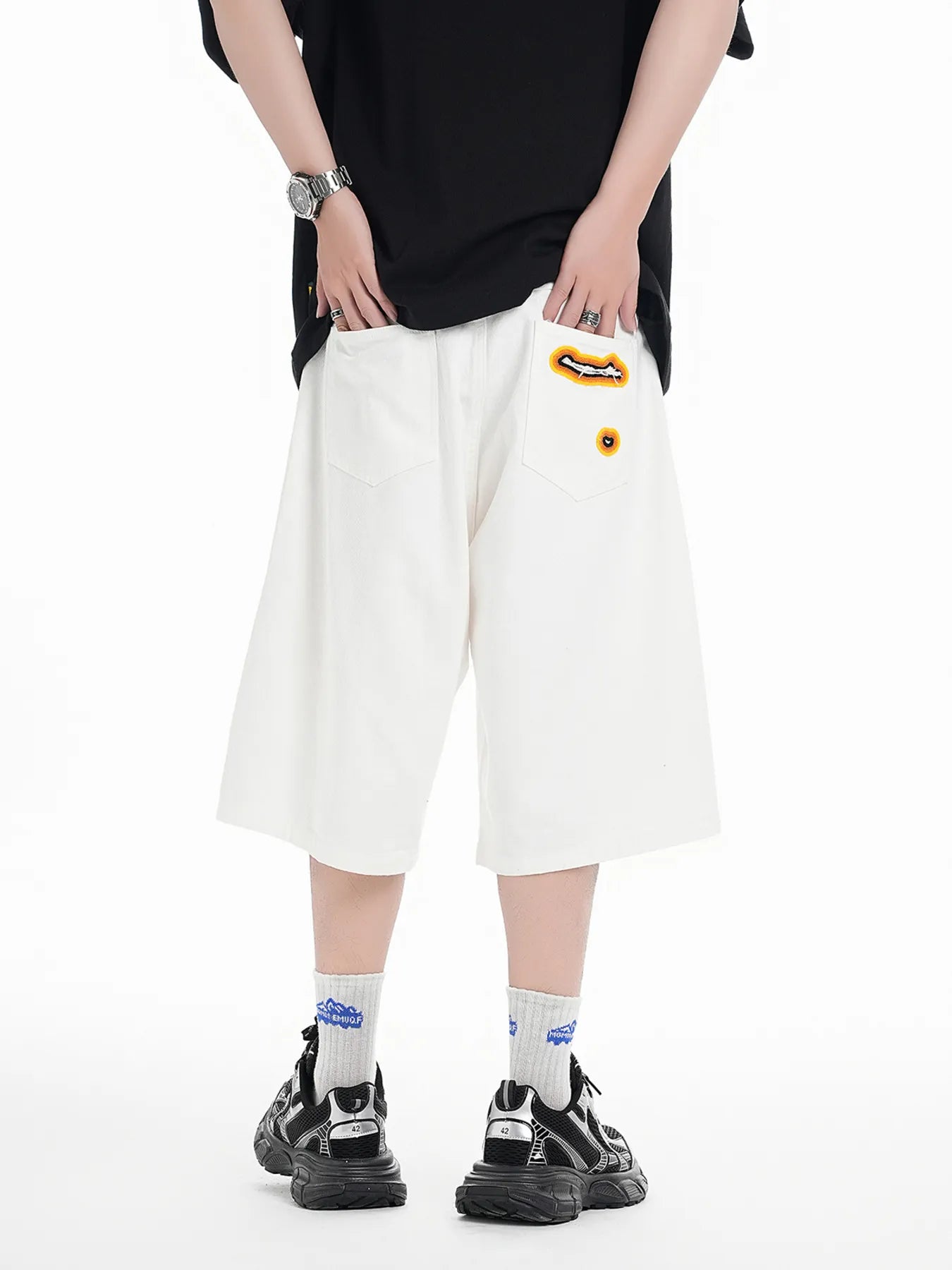 Men's Distressed Loose Fit Denim Shorts - Lookzlike