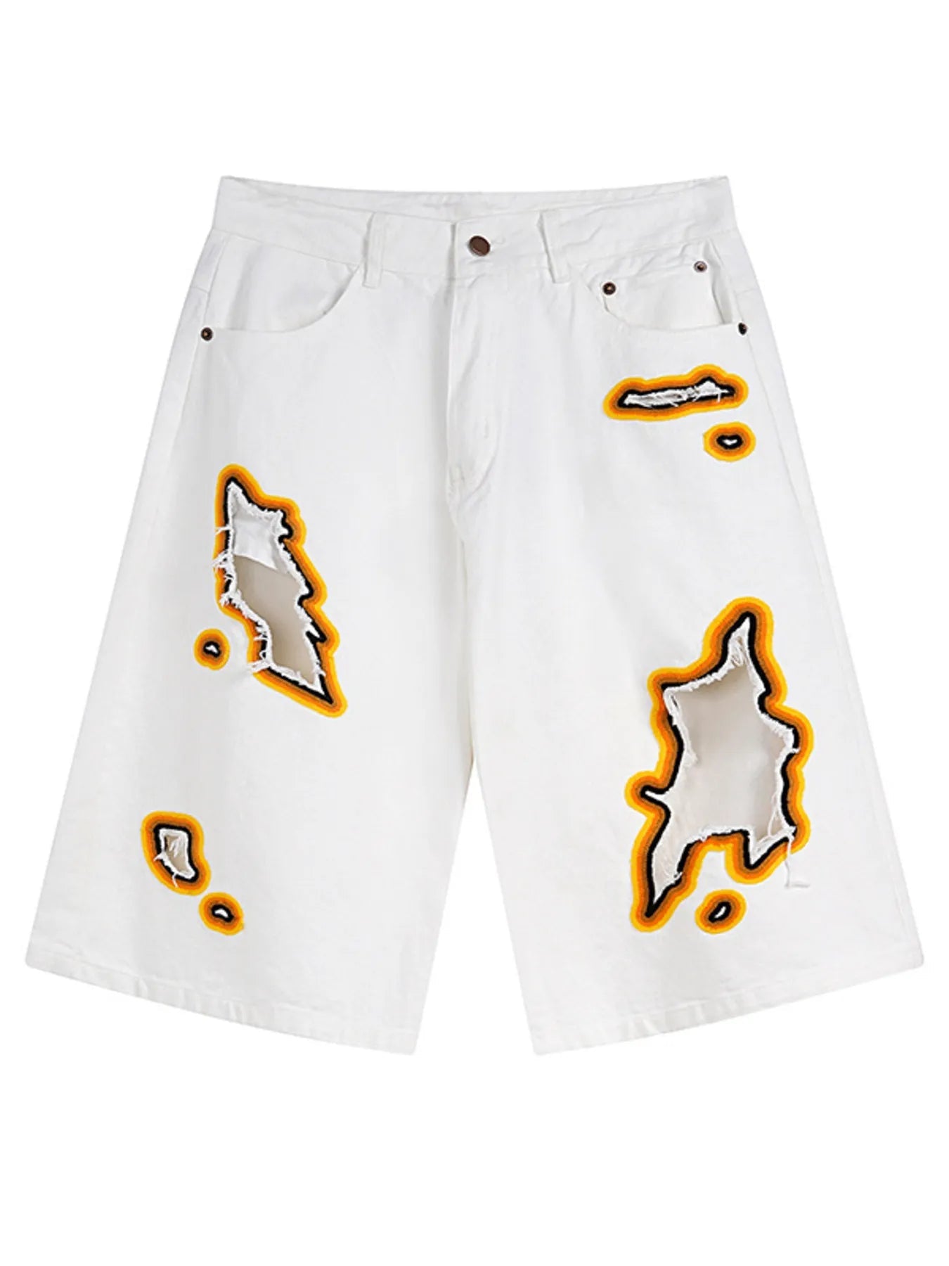 Men's Distressed Loose Fit Denim Shorts - Lookzlike