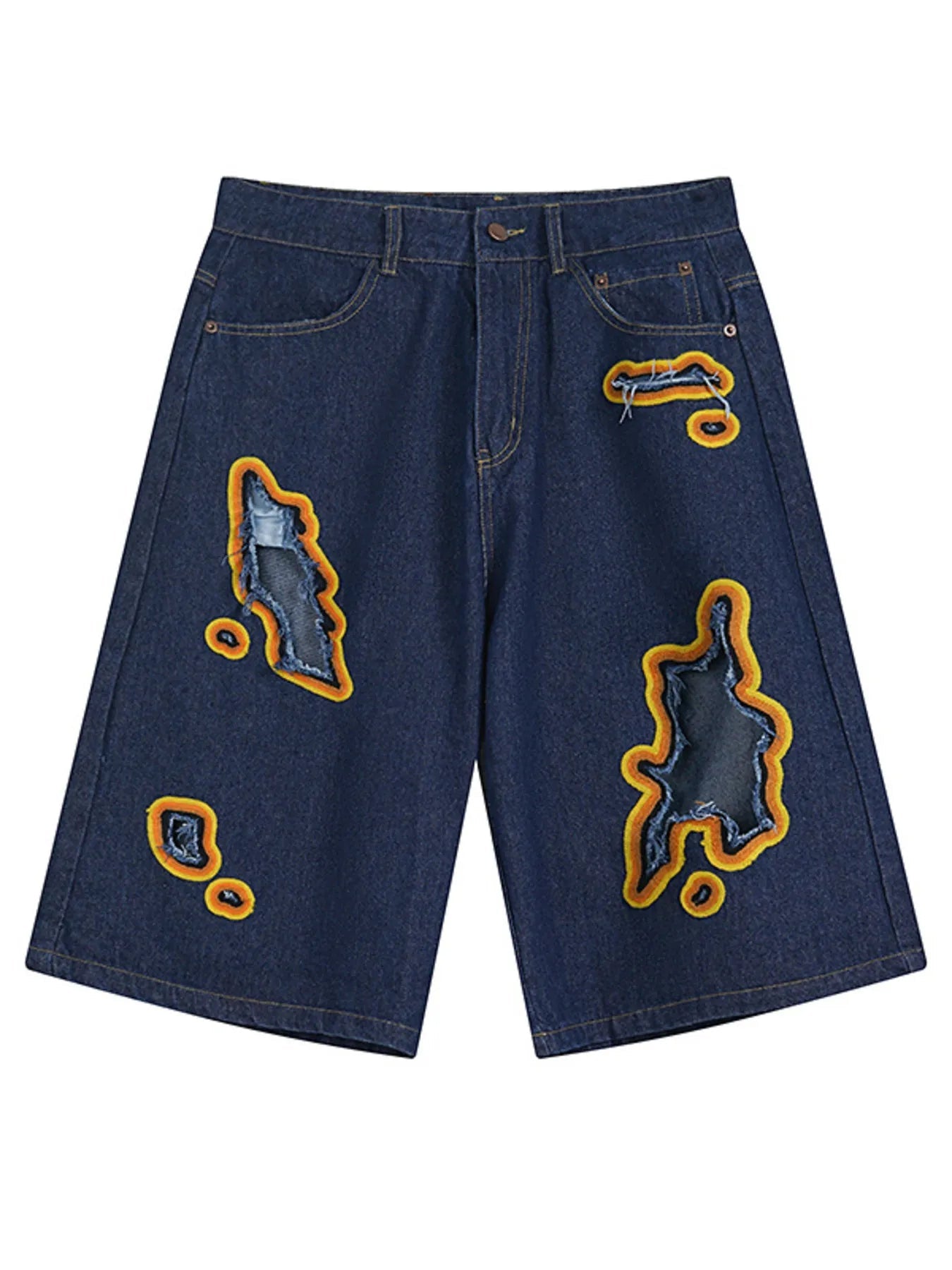 Men's Distressed Loose Fit Denim Shorts - Lookzlike