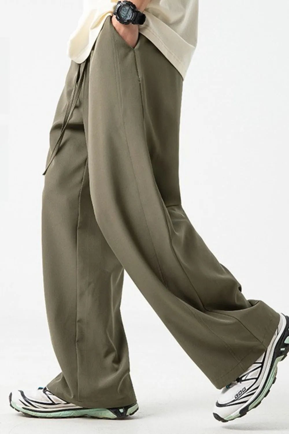 Men's Drawstring Wide Leg Pants - Lookzlike