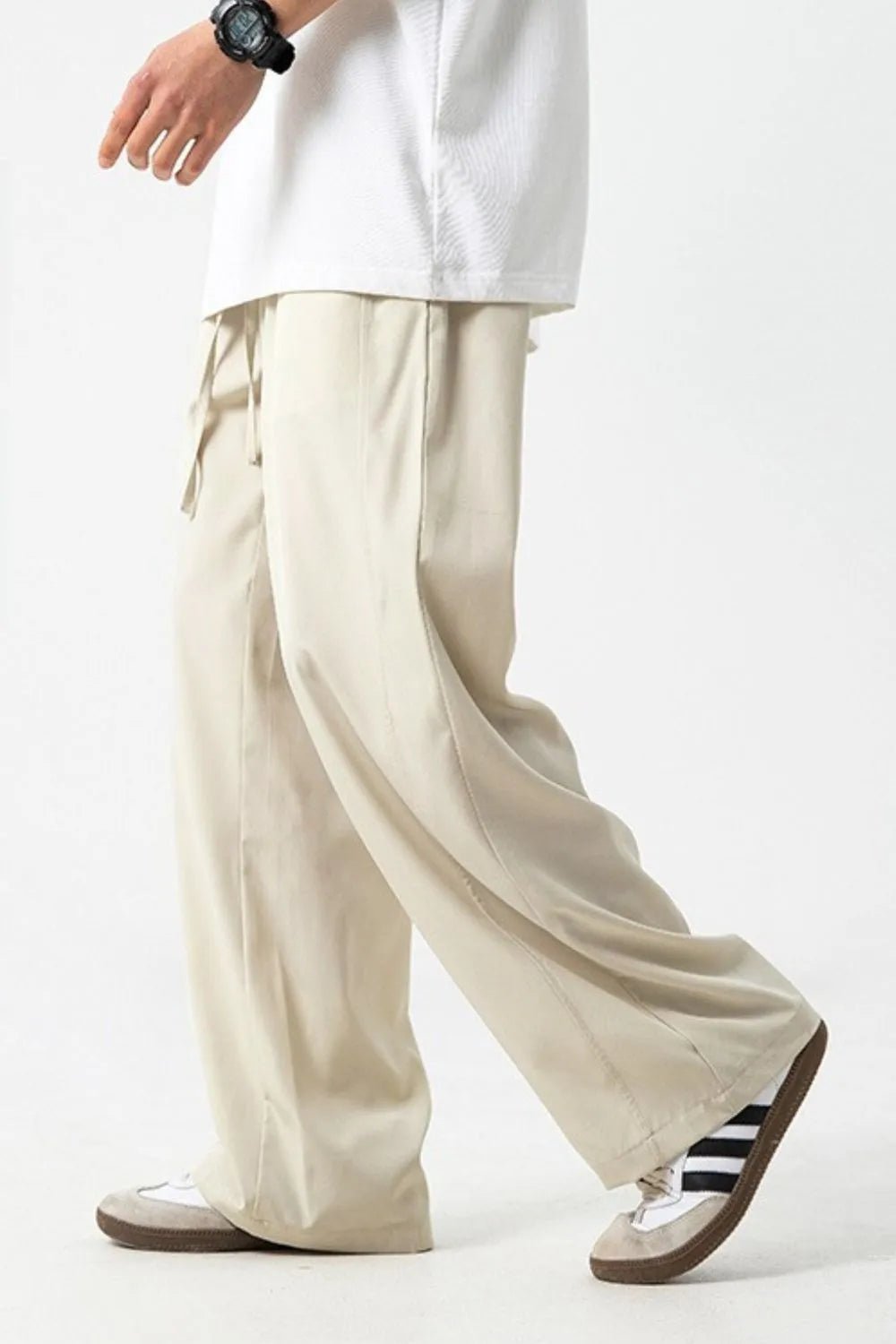 Men's Drawstring Wide Leg Pants - Lookzlike