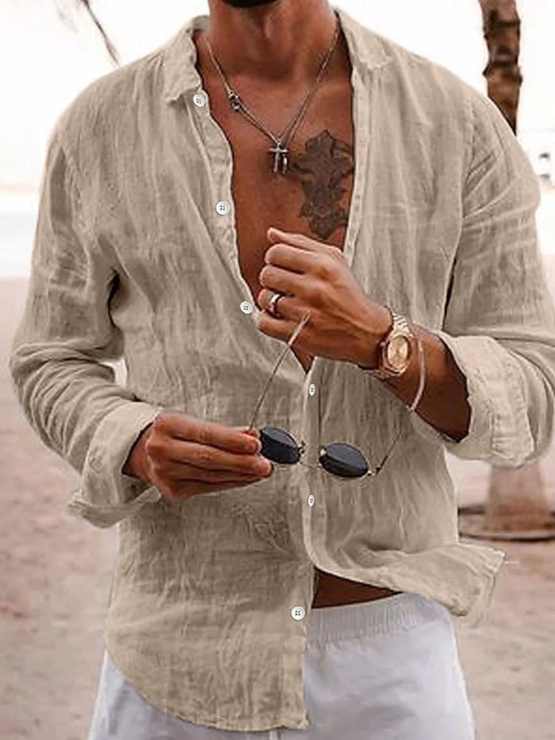 Men's Full Size Button Up Long Sleeve Shirt Plus Size - Lookzlike