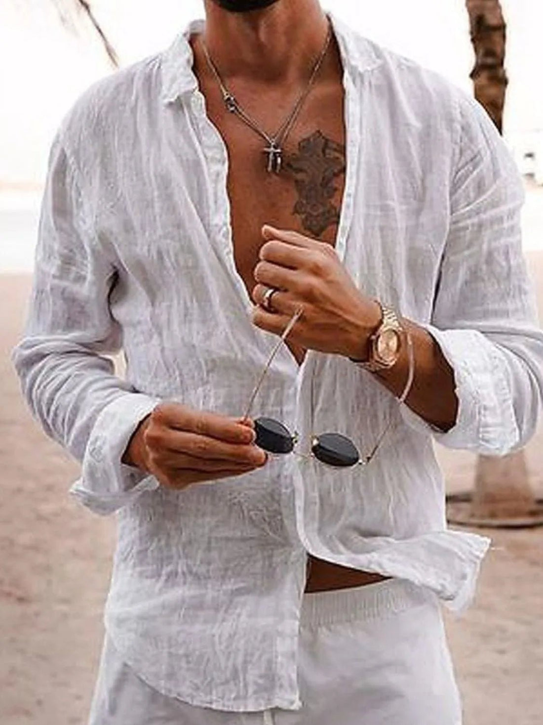 Men's Full Size Button Up Long Sleeve Shirt Plus Size - Lookzlike