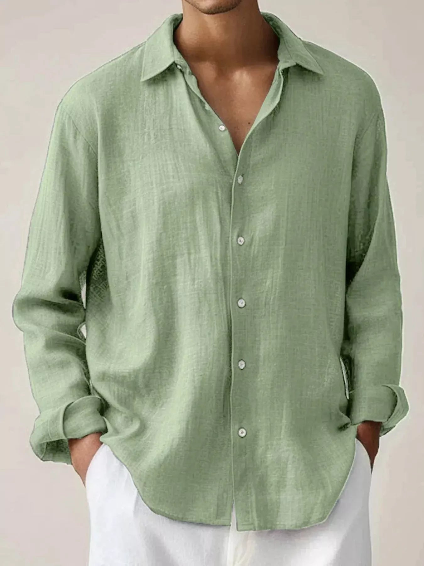 Men's Full Size Button Up Long Sleeve Shirt Plus Size designed for comfort and style at Lookzlike