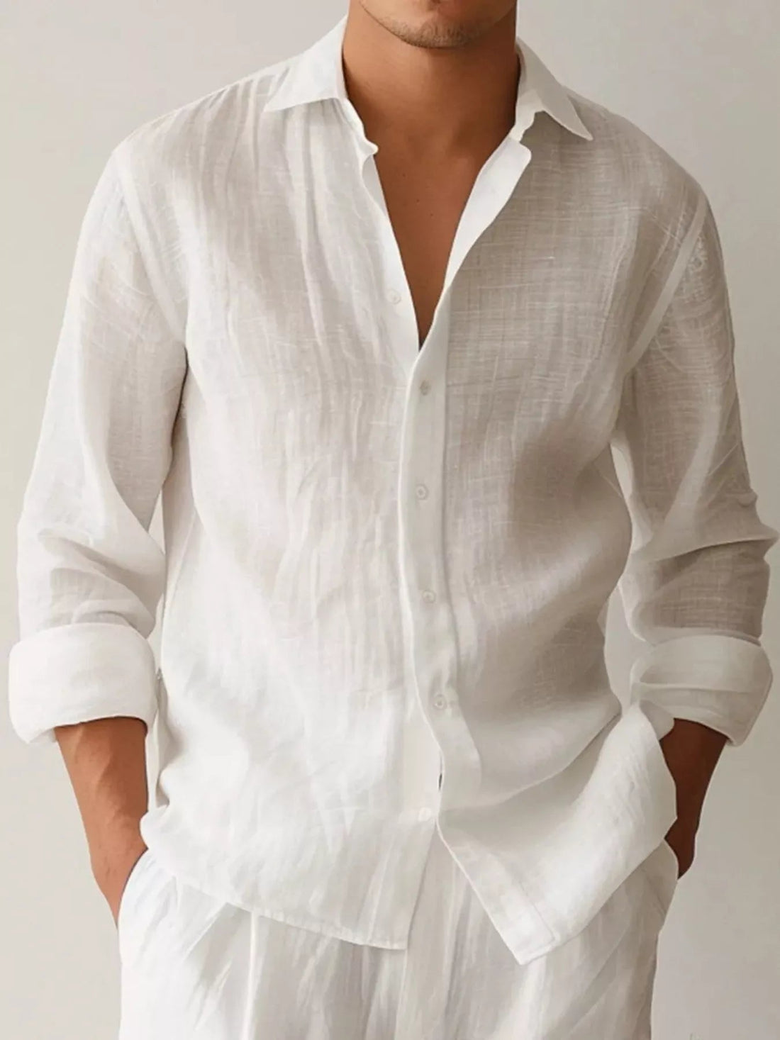 Men's Full Size Button Up Long Sleeve Shirt Plus Size designed for comfort and style at Lookzlike