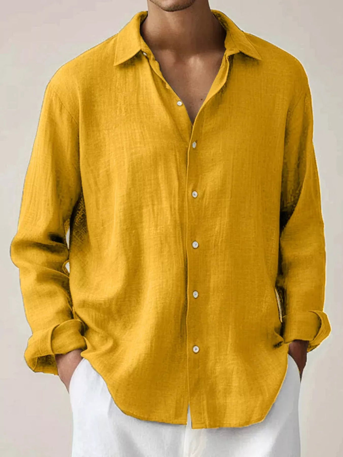 Men's Full Size Button Up Long Sleeve Shirt Plus Size designed for comfort and style at Lookzlike