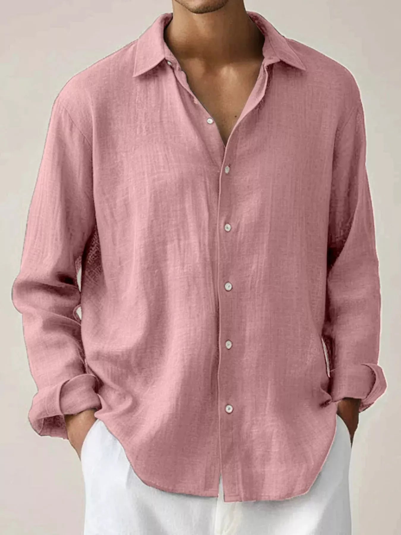 Men's Full Size Button Up Long Sleeve Shirt Plus Size designed for comfort and style at Lookzlike
