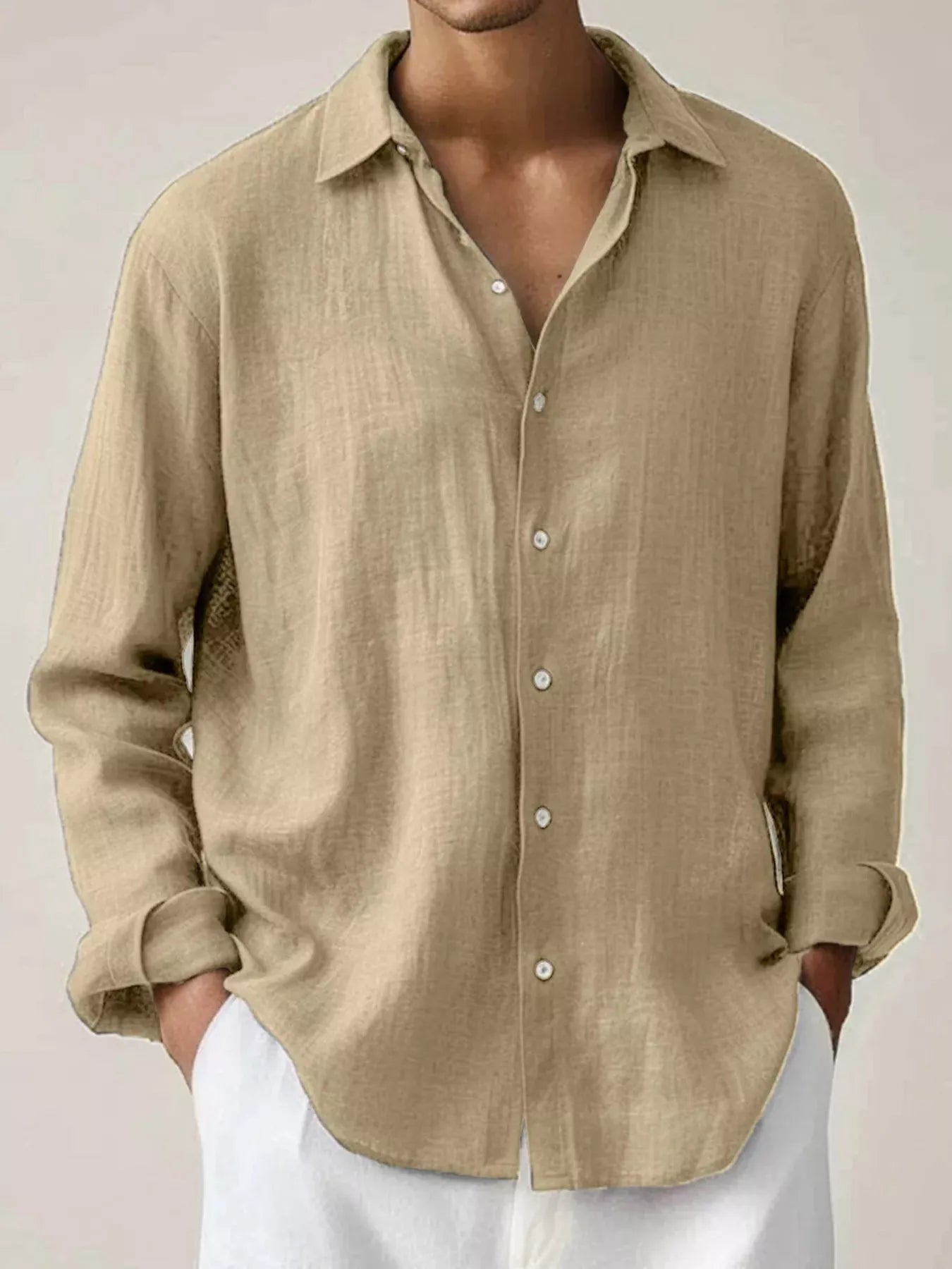 Men's Full Size Button Up Long Sleeve Shirt Plus Size designed for comfort and style at Lookzlike
