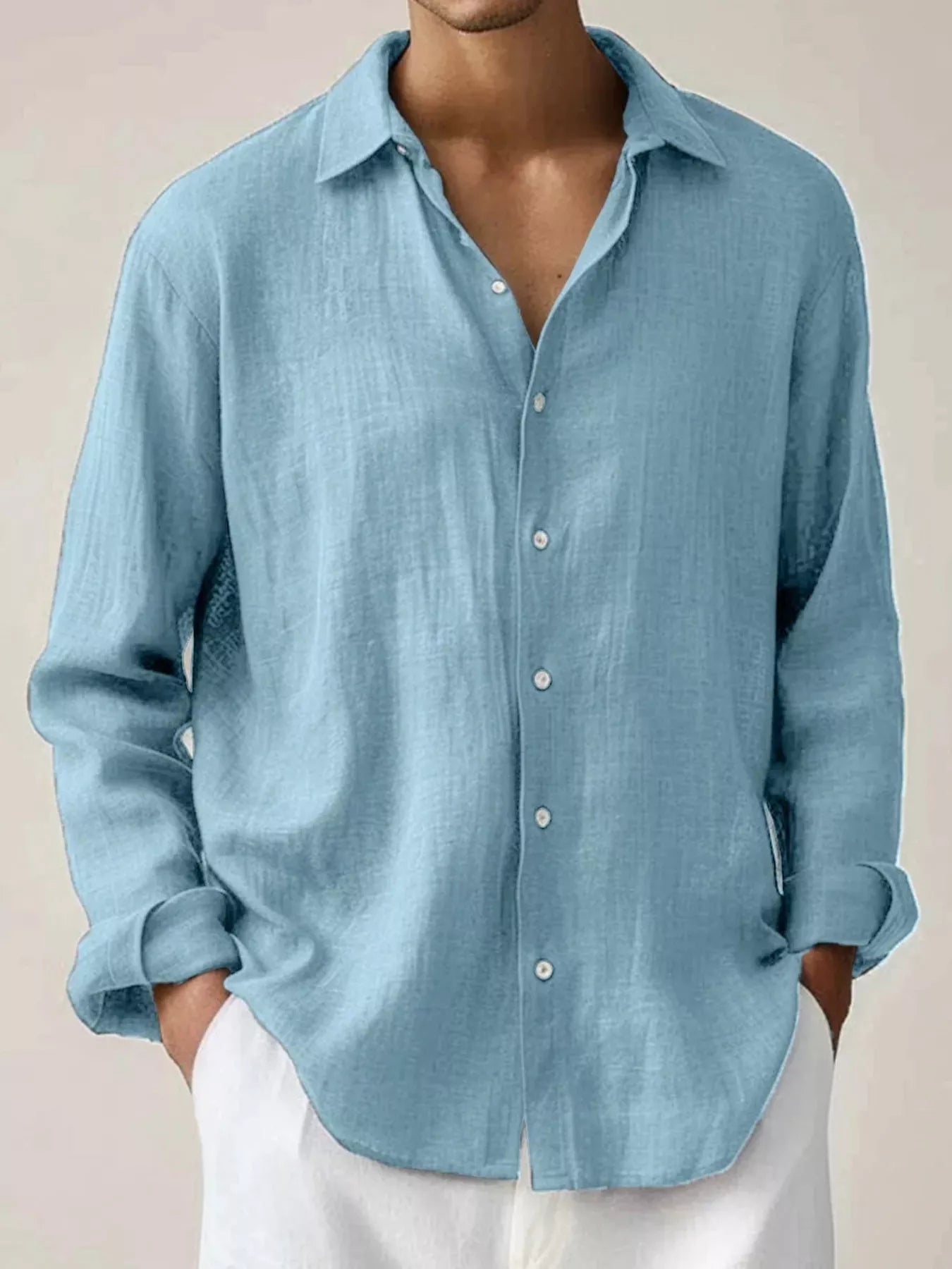 Men's Full Size Button Up Long Sleeve Shirt Plus Size designed for comfort and style at Lookzlike