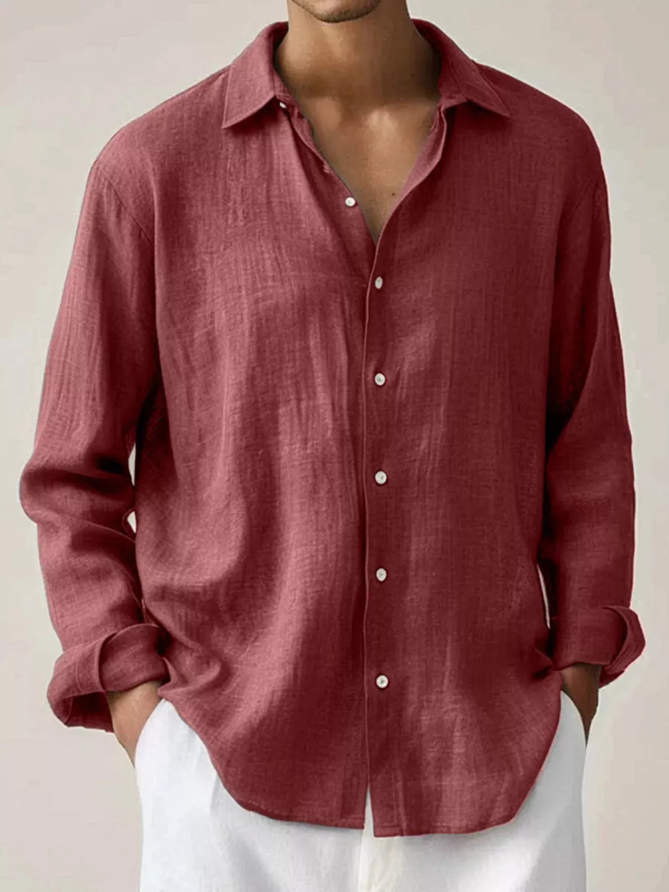 Men's Full Size Button Up Long Sleeve Shirt Plus Size designed for comfort and style at Lookzlike
