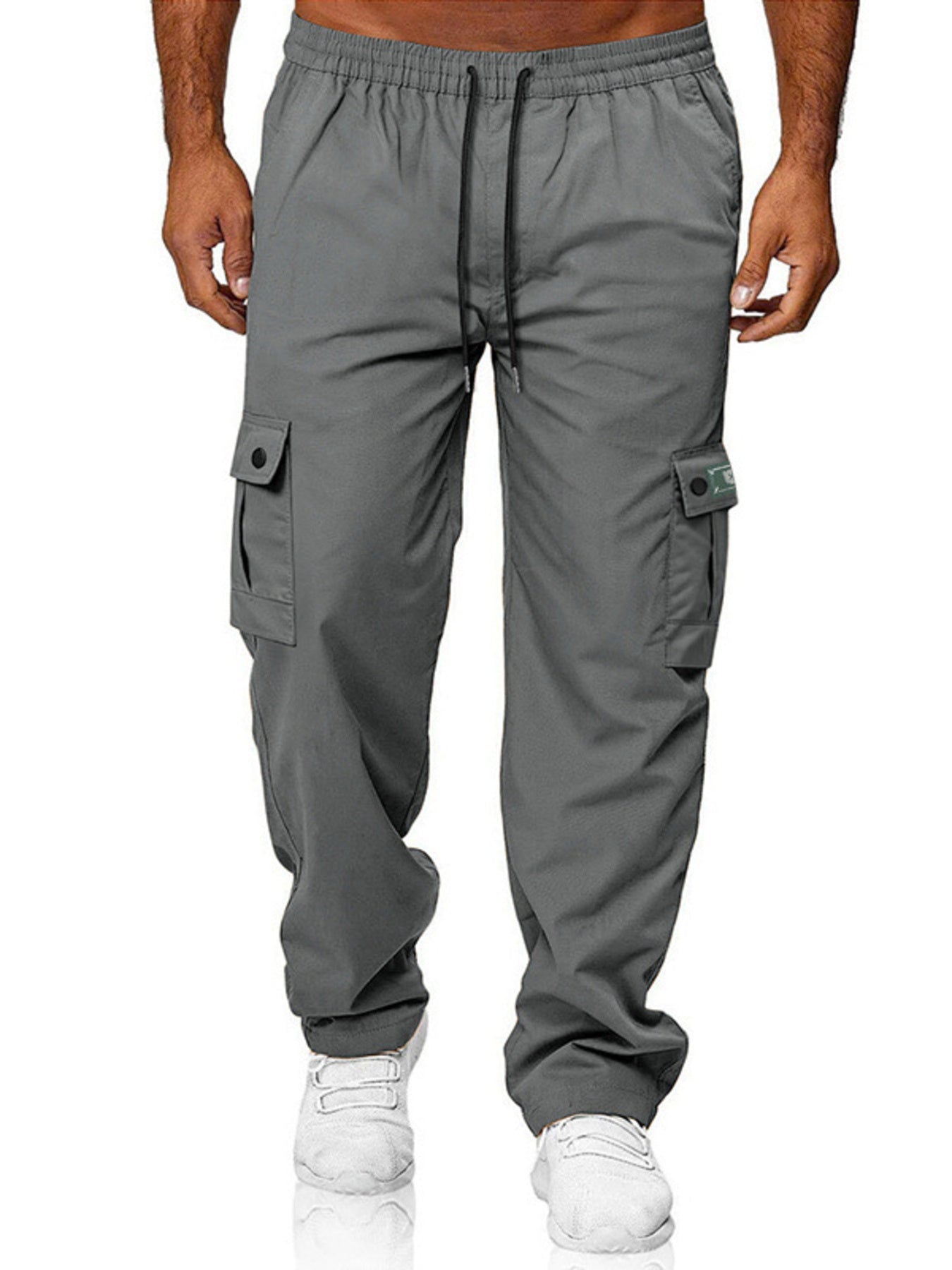 Men's Full Size Cargo Pants with Drawstring Waist Plus Size designed for comfort and style at Lookzlike