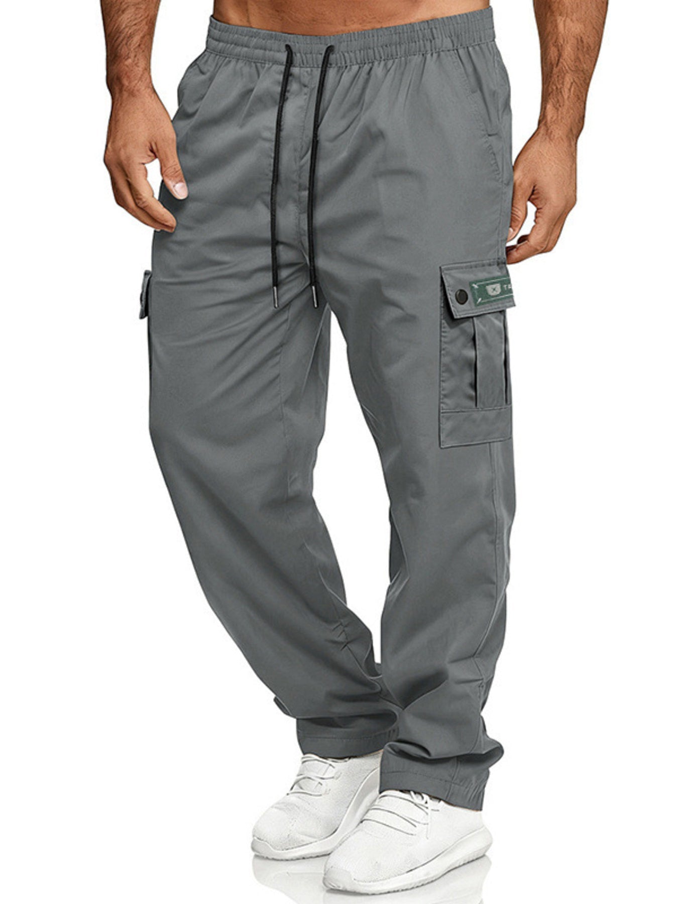 Men's Full Size Cargo Pants with Drawstring Waist Plus Size designed for comfort and style at Lookzlike