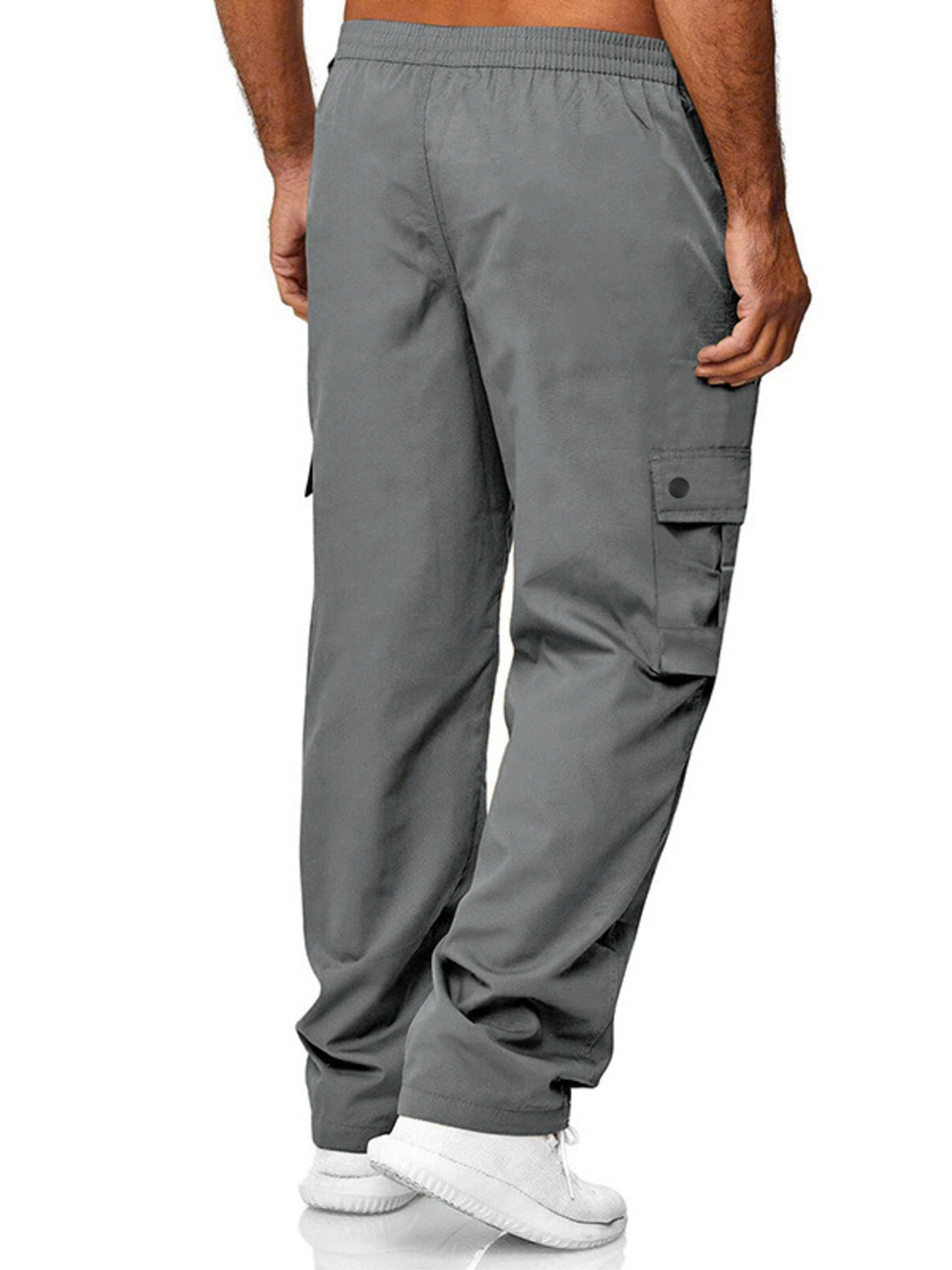 Men's Full Size Cargo Pants with Drawstring Waist Plus Size designed for comfort and style at Lookzlike