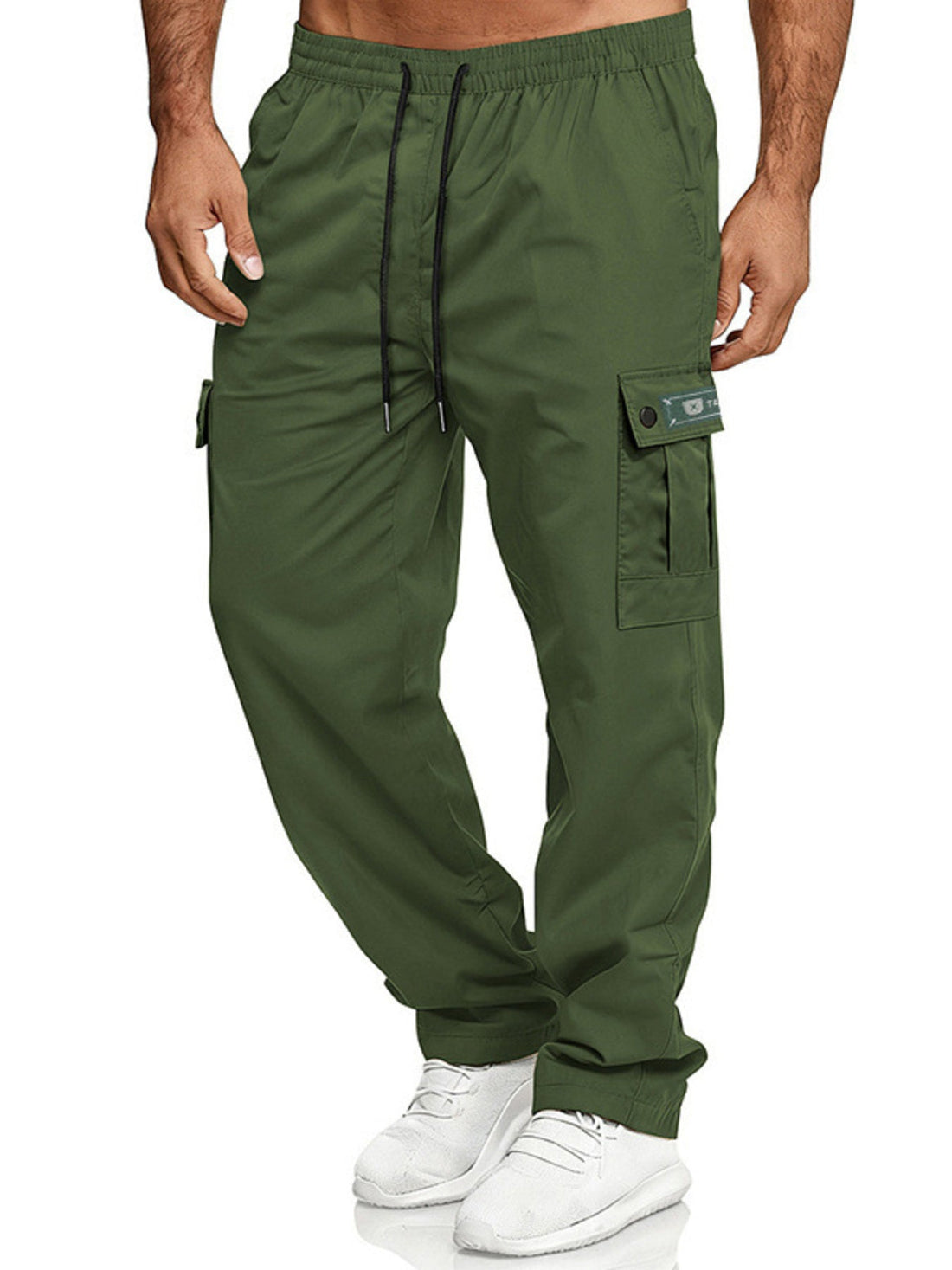 Men's Full Size Cargo Pants with Drawstring Waist Plus Size designed for comfort and style at Lookzlike