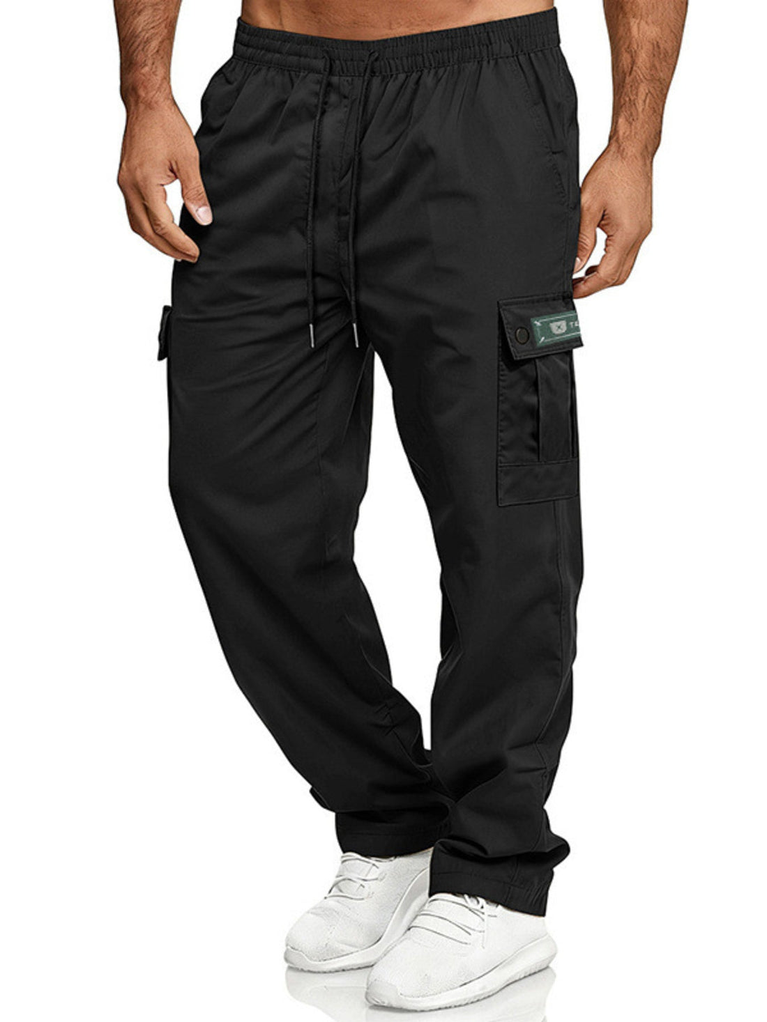 Men's Full Size Cargo Pants with Drawstring Waist Plus Size designed for comfort and style at Lookzlike