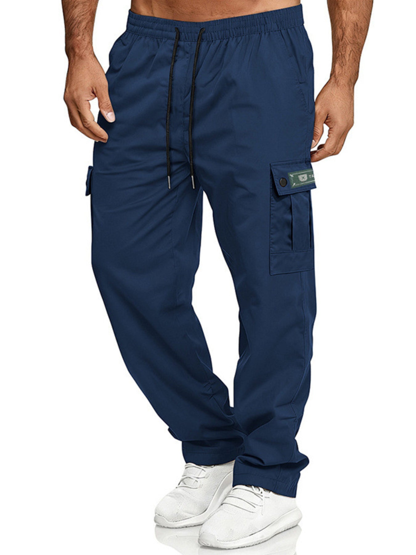 Men's Full Size Cargo Pants with Drawstring Waist Plus Size designed for comfort and style at Lookzlike
