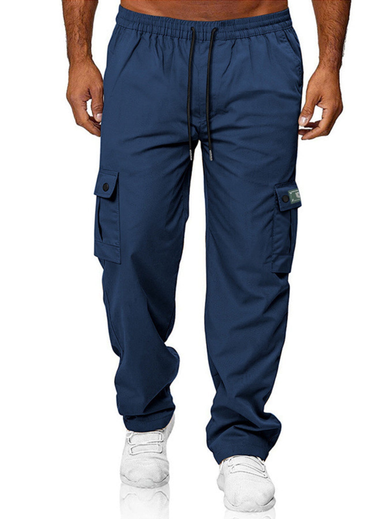 Men's Full Size Cargo Pants with Drawstring Waist Plus Size designed for comfort and style at Lookzlike