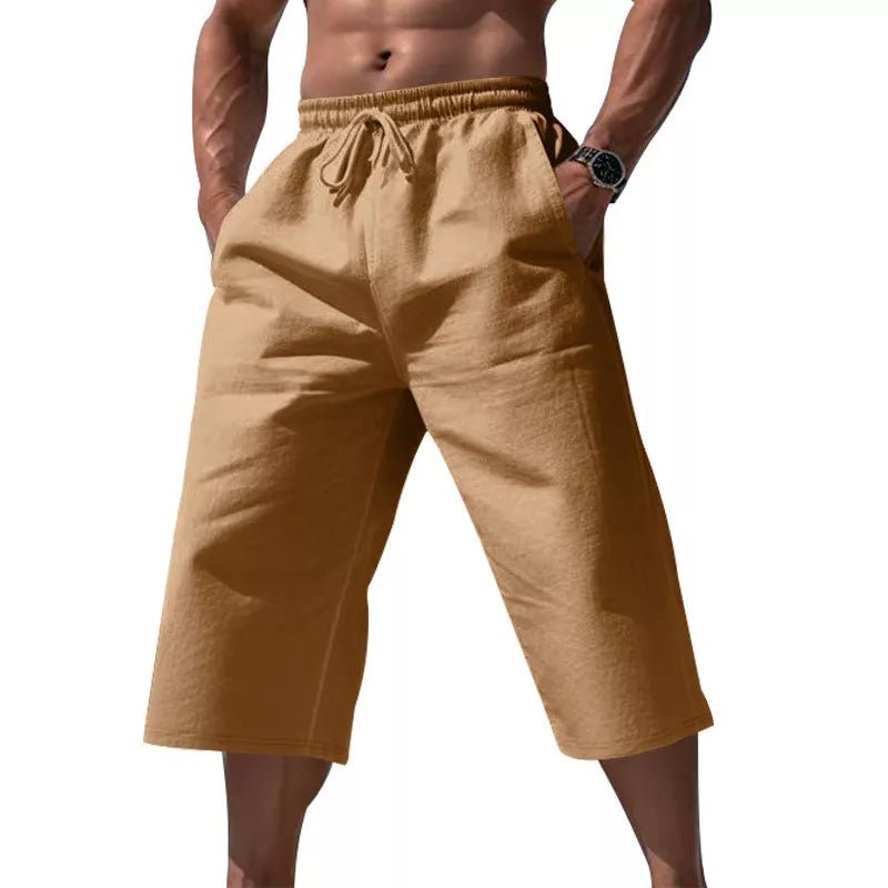 Men's Full Size Casual Drawstring Cropped Pants Plus Size designed for comfort and style at Lookzlike