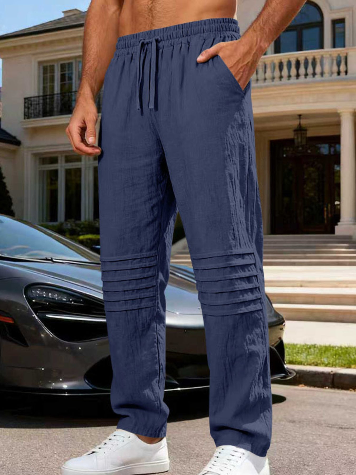 Men's Full Size Casual Drawstring Pants Plus Size designed for comfort and style at Lookzlike