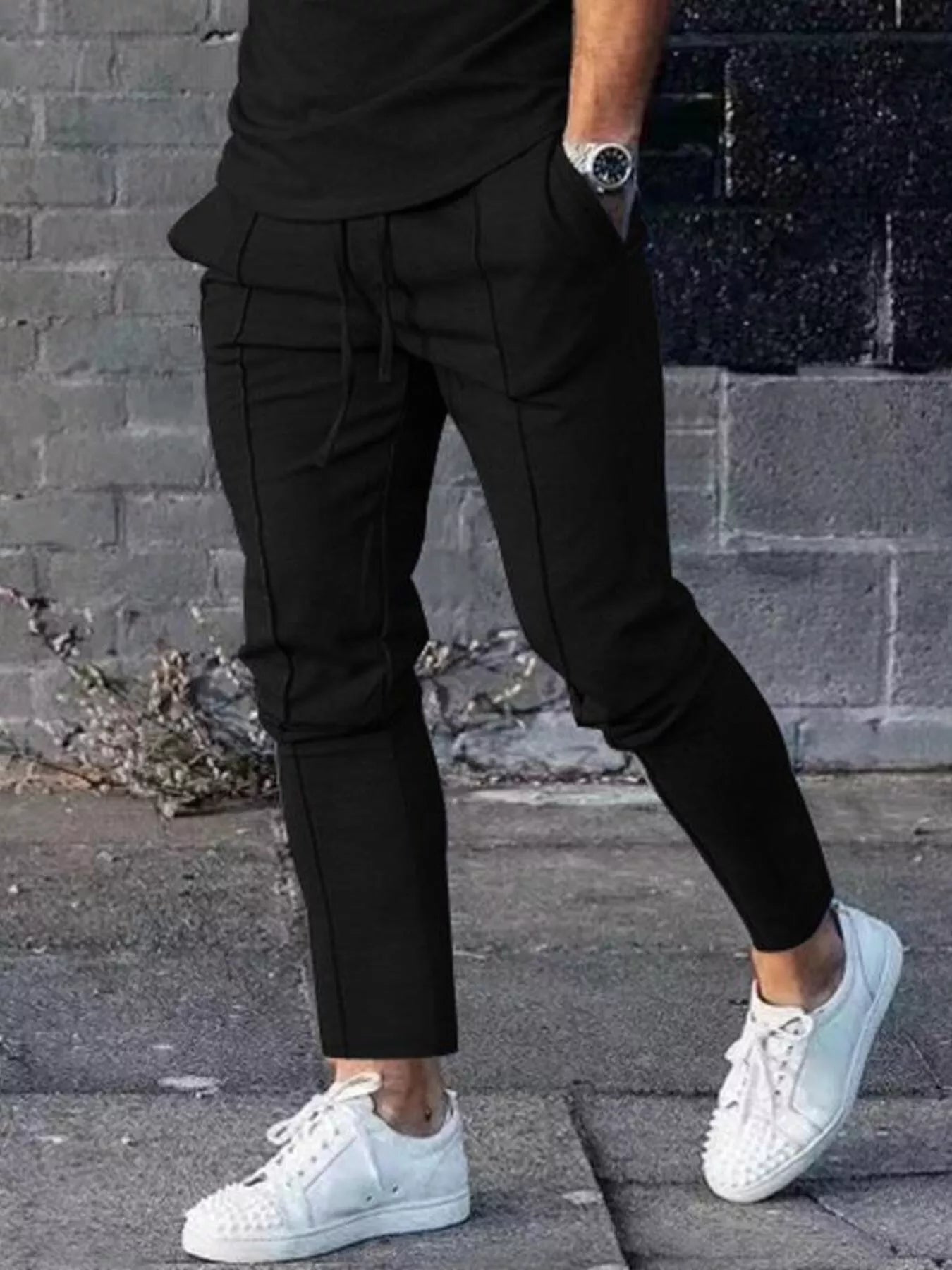 Men's Full Size Casual Drawstring Pants Plus Size designed for comfort and style at Lookzlike