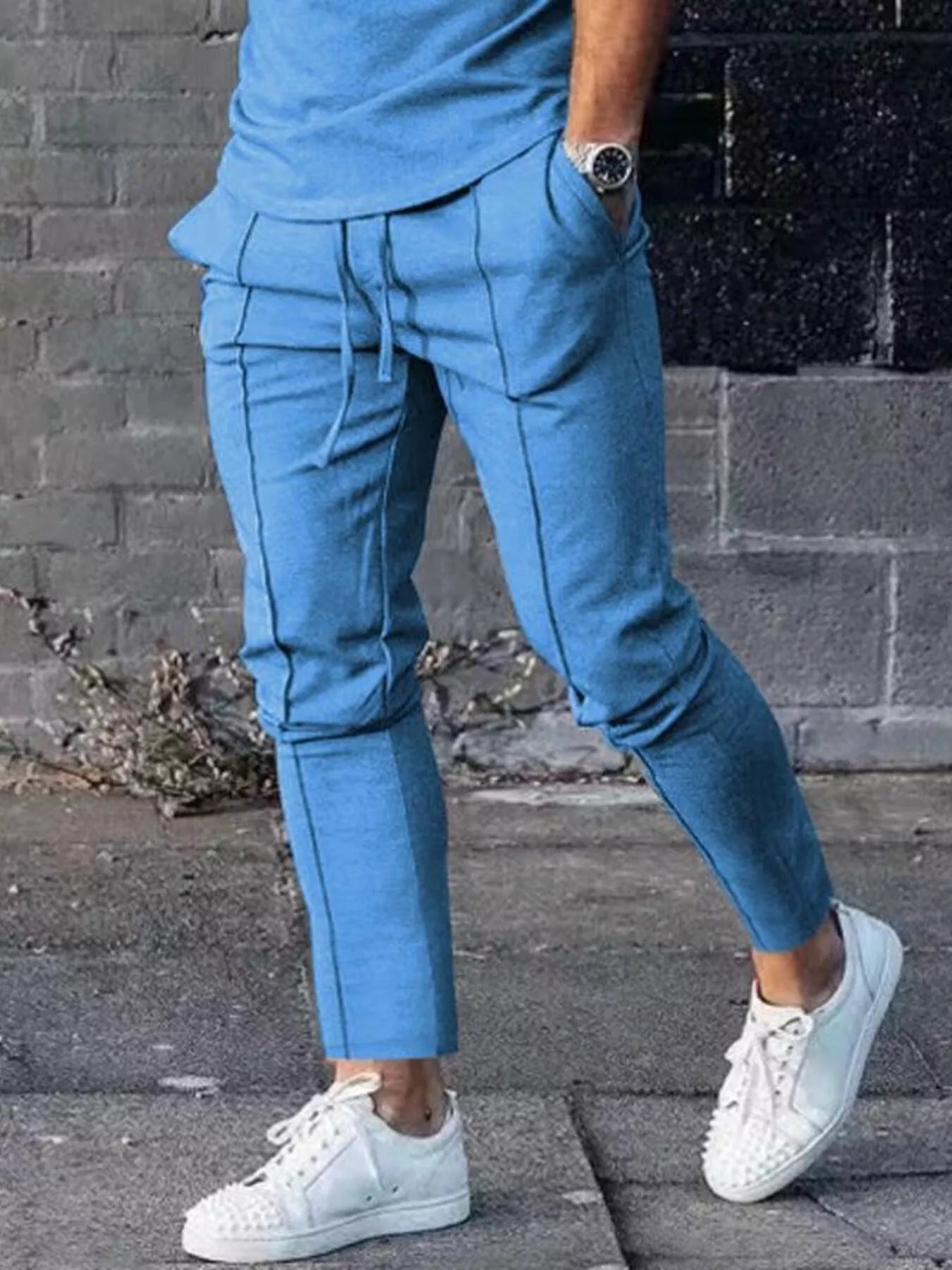 Men's Full Size Casual Drawstring Pants Plus Size designed for comfort and style at Lookzlike