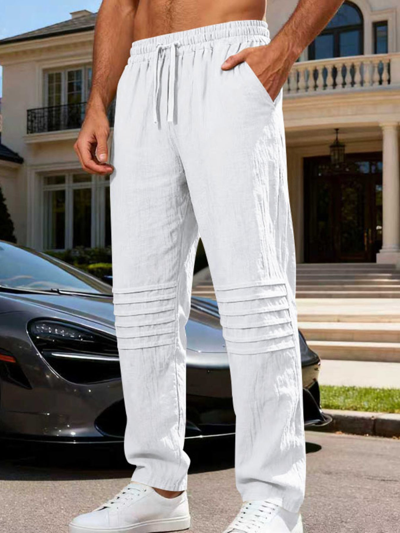 Men's Full Size Casual Drawstring Pants Plus Size designed for comfort and style at Lookzlike