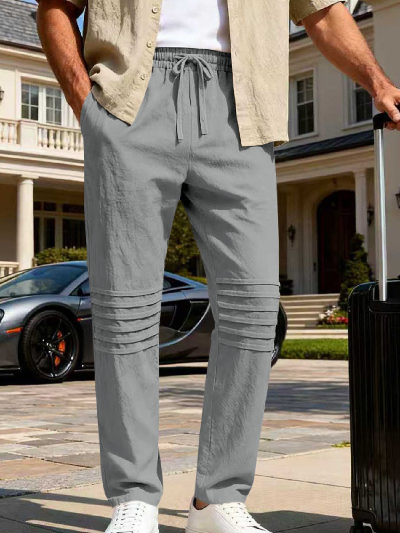 Men's Full Size Casual Drawstring Pants Plus Size designed for comfort and style at Lookzlike