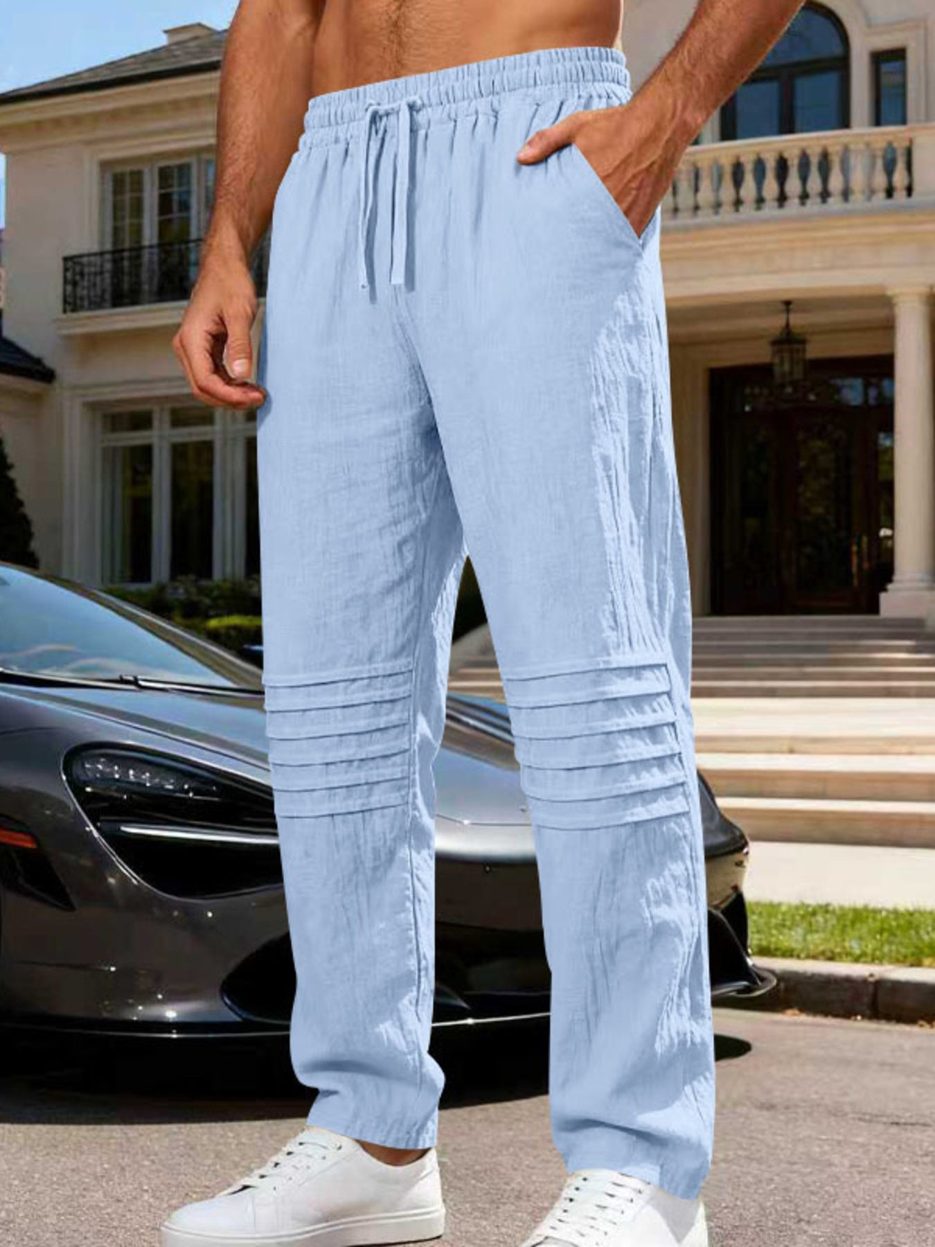 Men's Full Size Casual Drawstring Pants Plus Size designed for comfort and style at Lookzlike