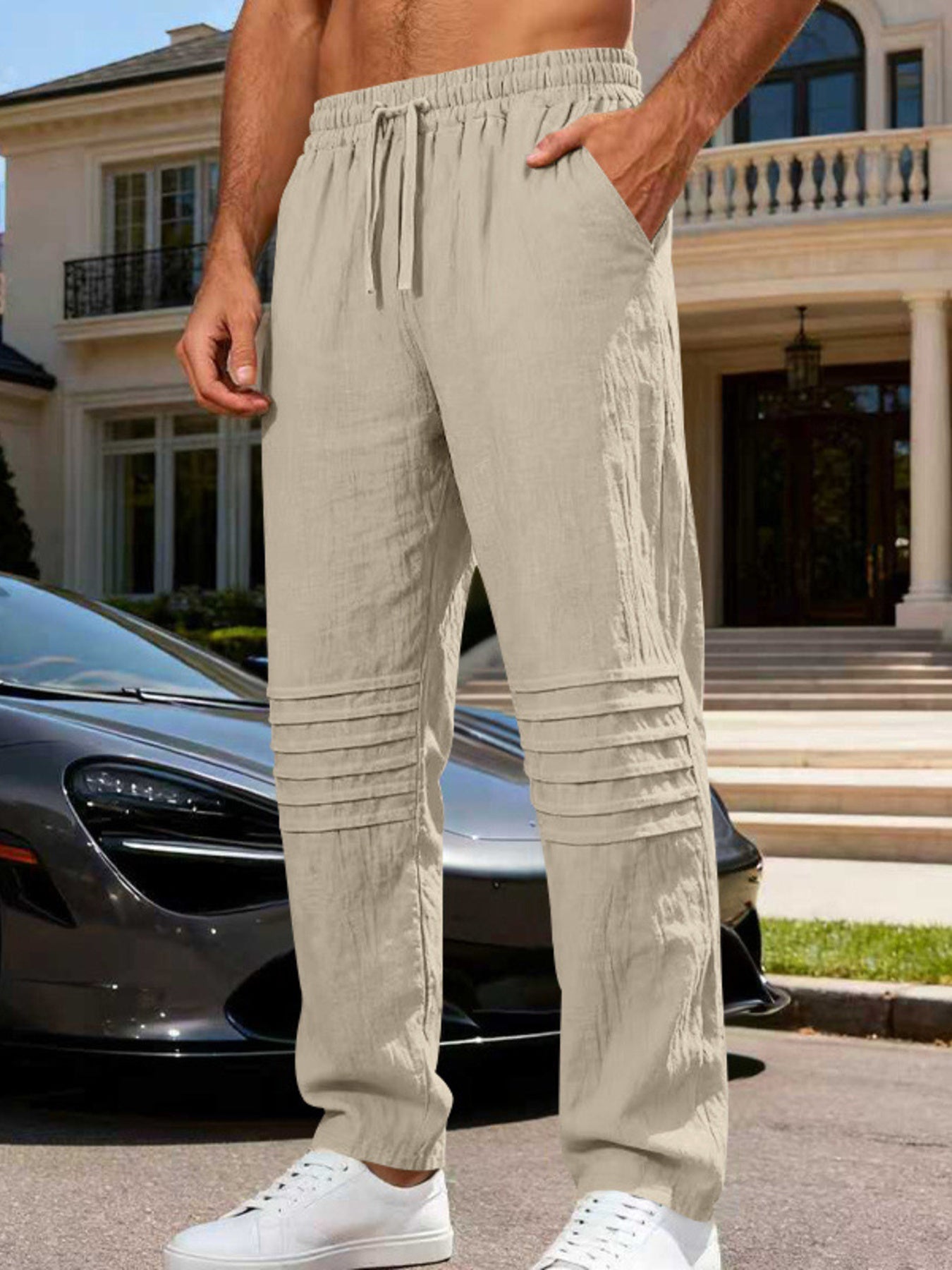 Men's Full Size Casual Drawstring Pants Plus Size designed for comfort and style at Lookzlike