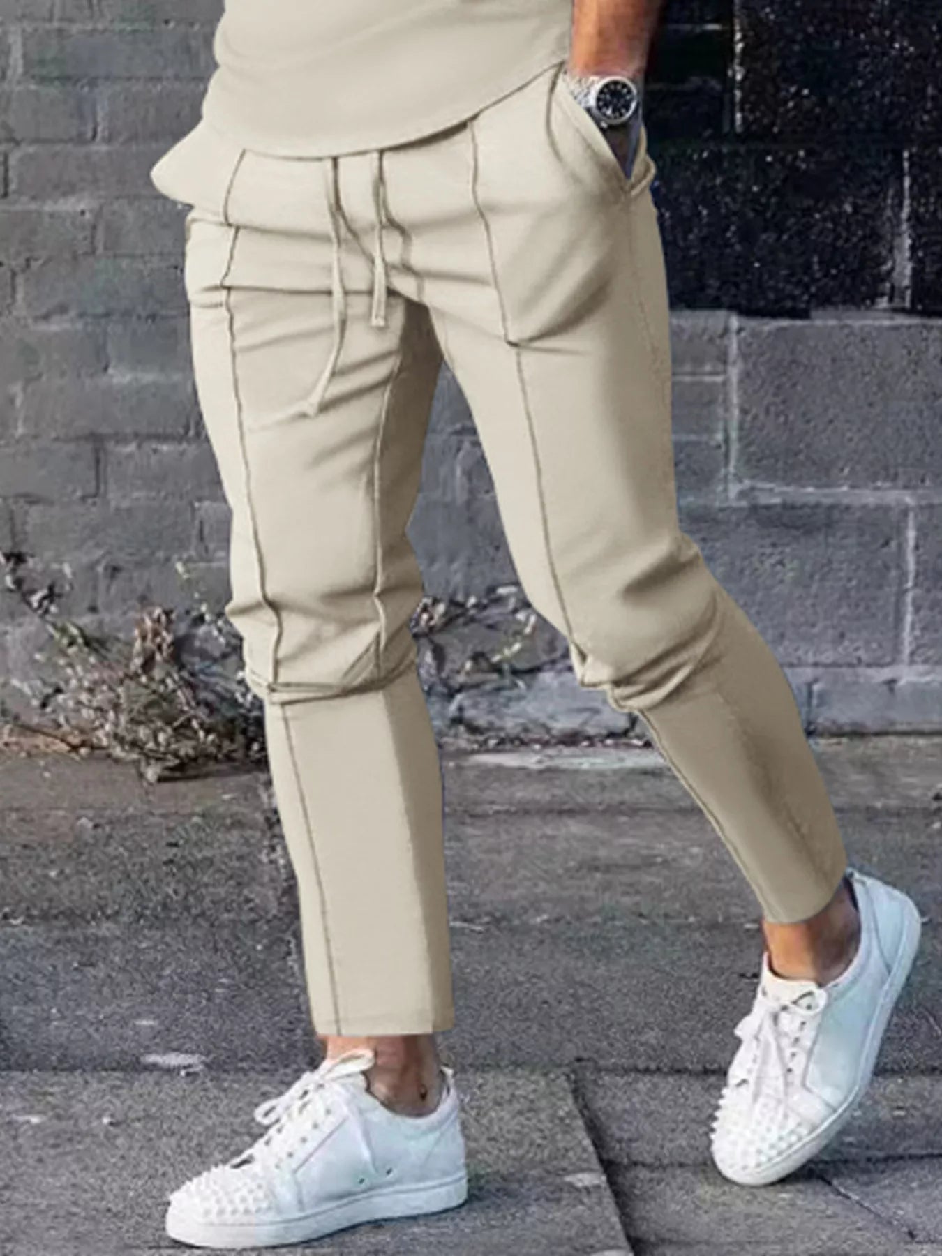 Men's Full Size Casual Drawstring Pants Plus Size designed for comfort and style at Lookzlike