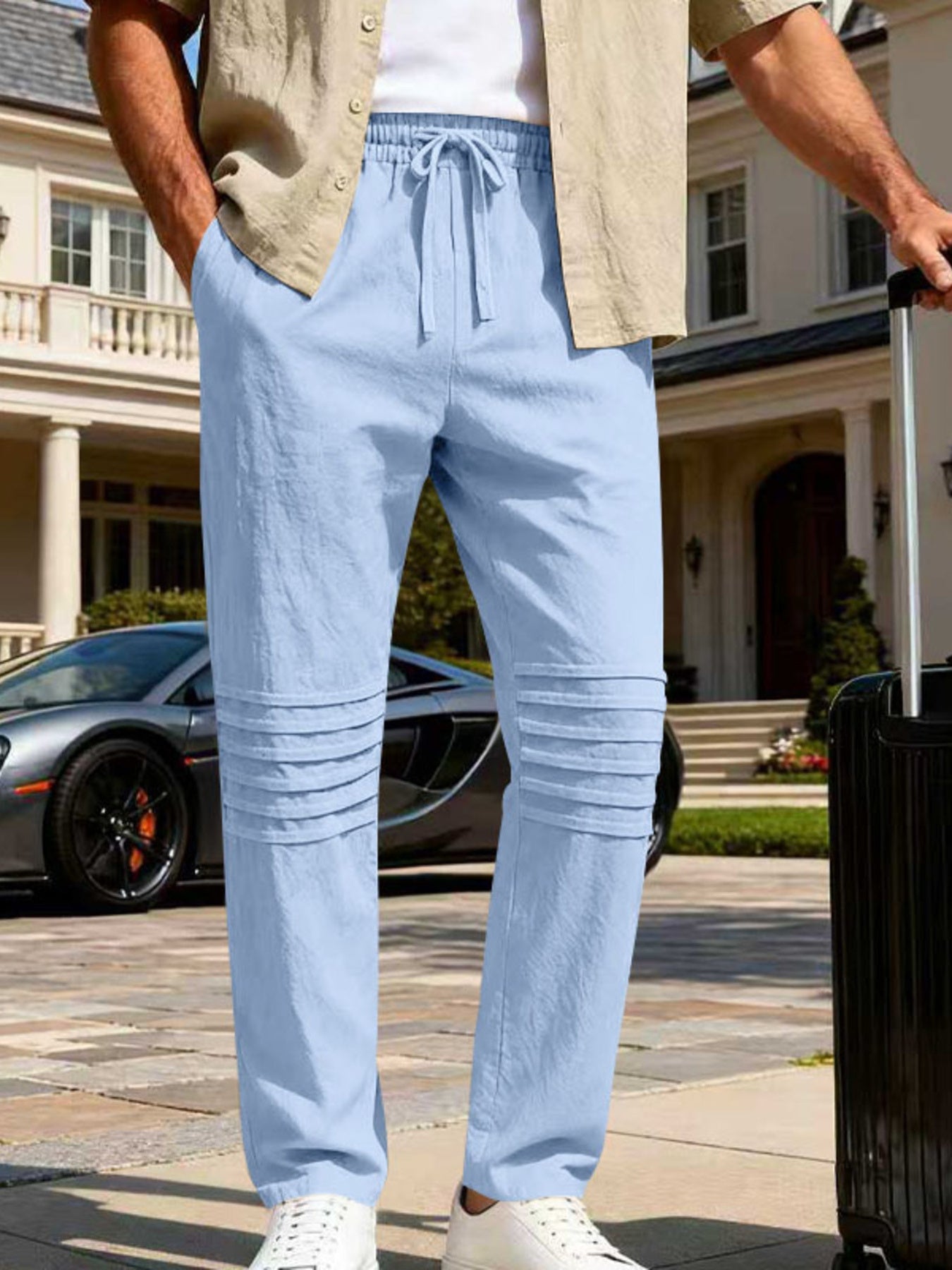 Men's Full Size Casual Drawstring Pants Plus Size designed for comfort and style at Lookzlike