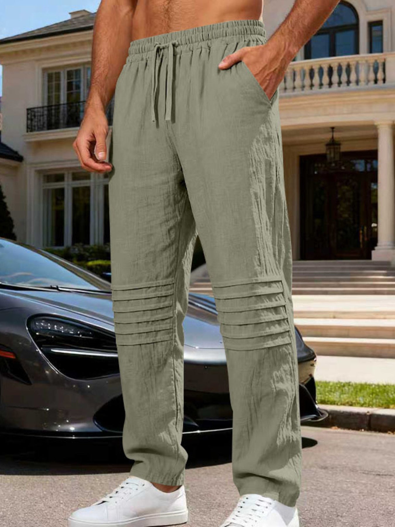 Men's Full Size Casual Drawstring Pants Plus Size designed for comfort and style at Lookzlike