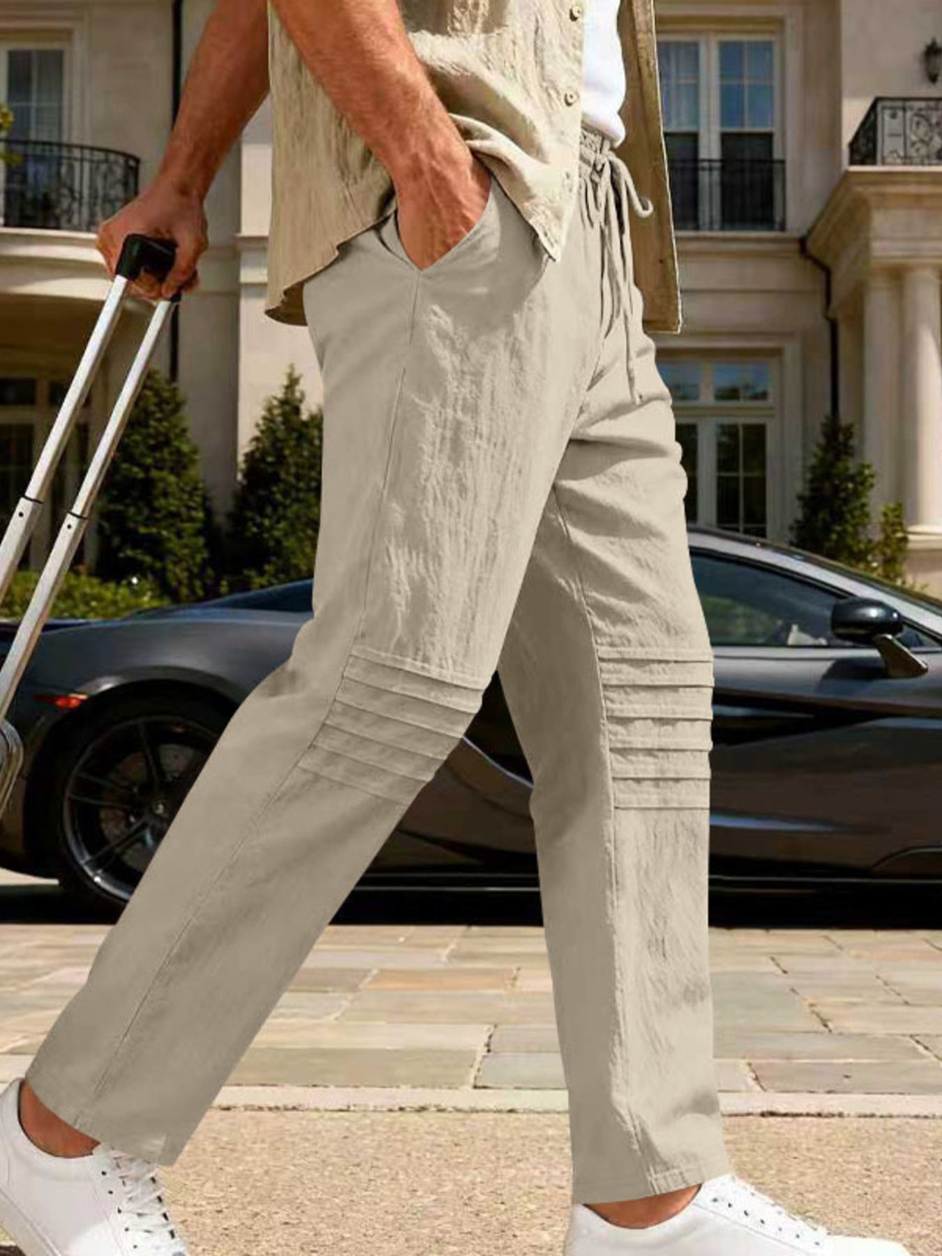 Men's Full Size Casual Drawstring Pants Plus Size designed for comfort and style at Lookzlike