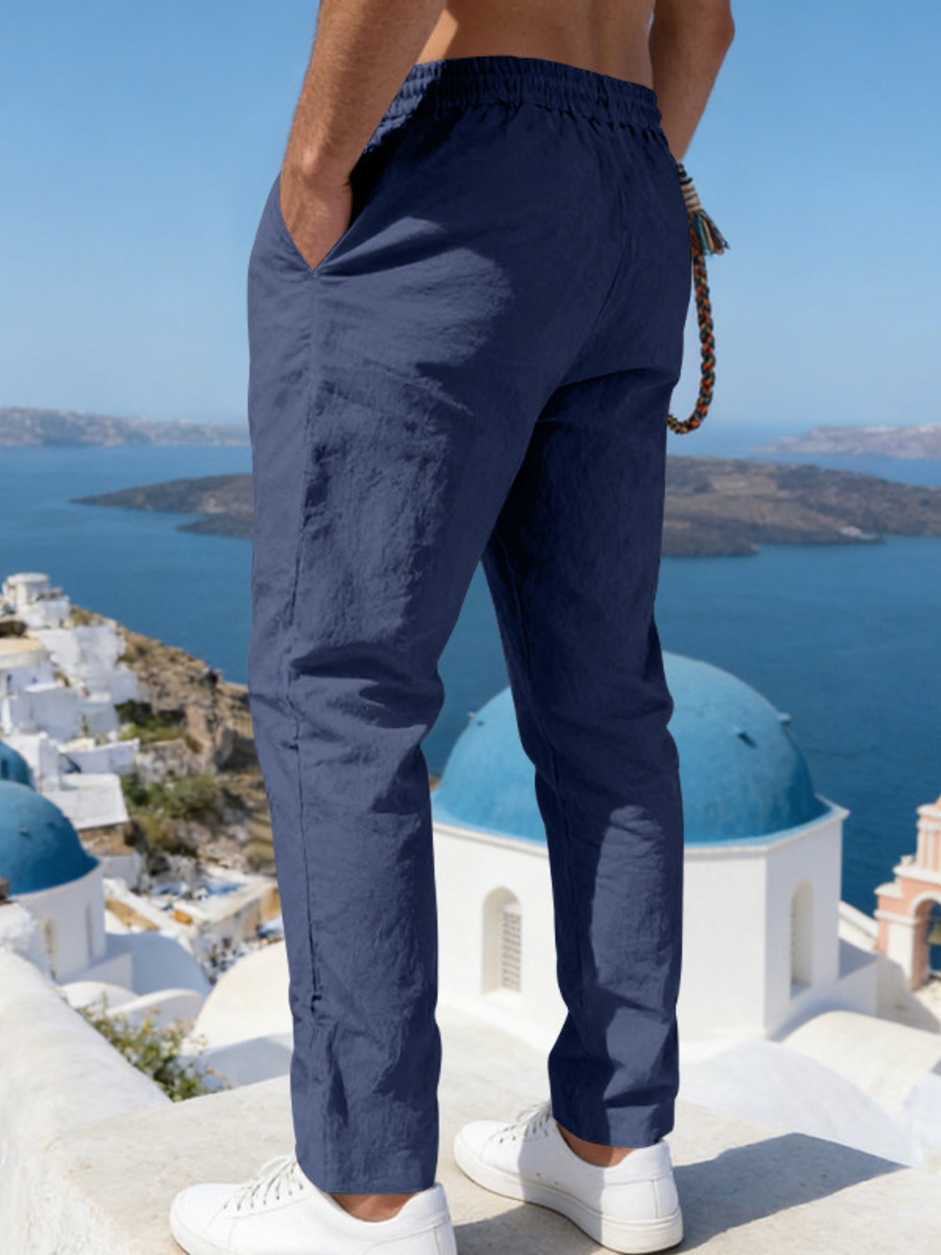 Men's Full Size Casual Drawstring Pants with Pockets Plus Size designed for comfort and style at Lookzlike