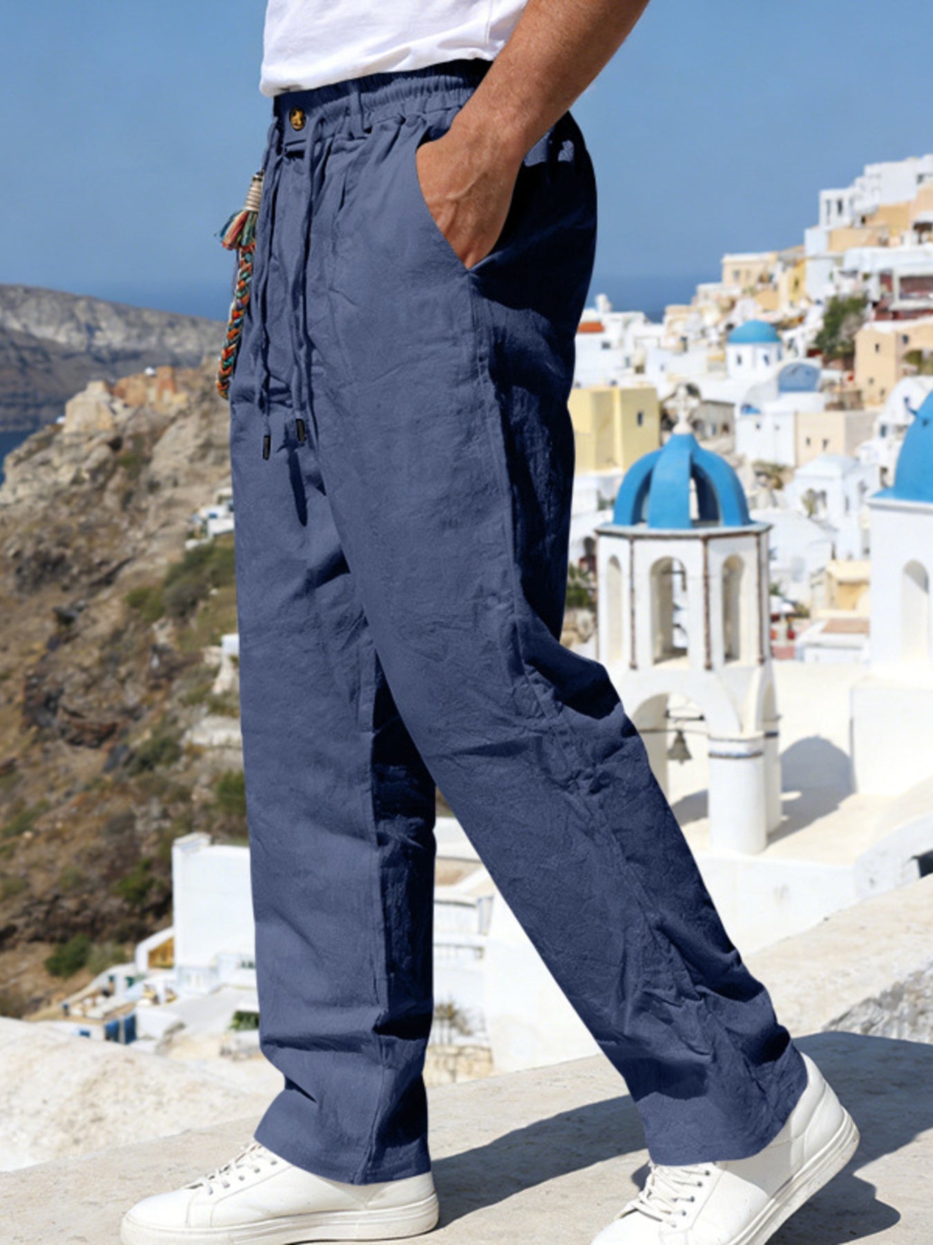 Men's Full Size Casual Drawstring Pants with Pockets Plus Size designed for comfort and style at Lookzlike