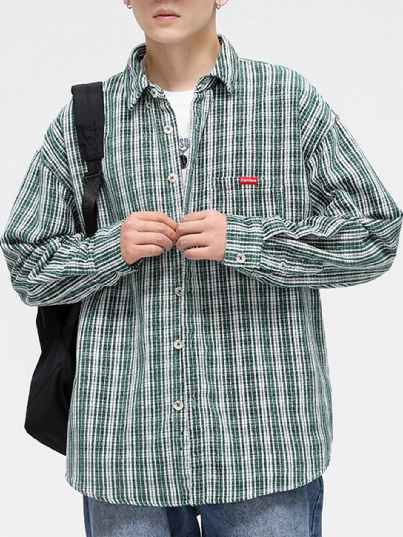 Men's Full Size Casual Plaid Button Up Shirt Plus Size designed for comfort and style at Lookzlike